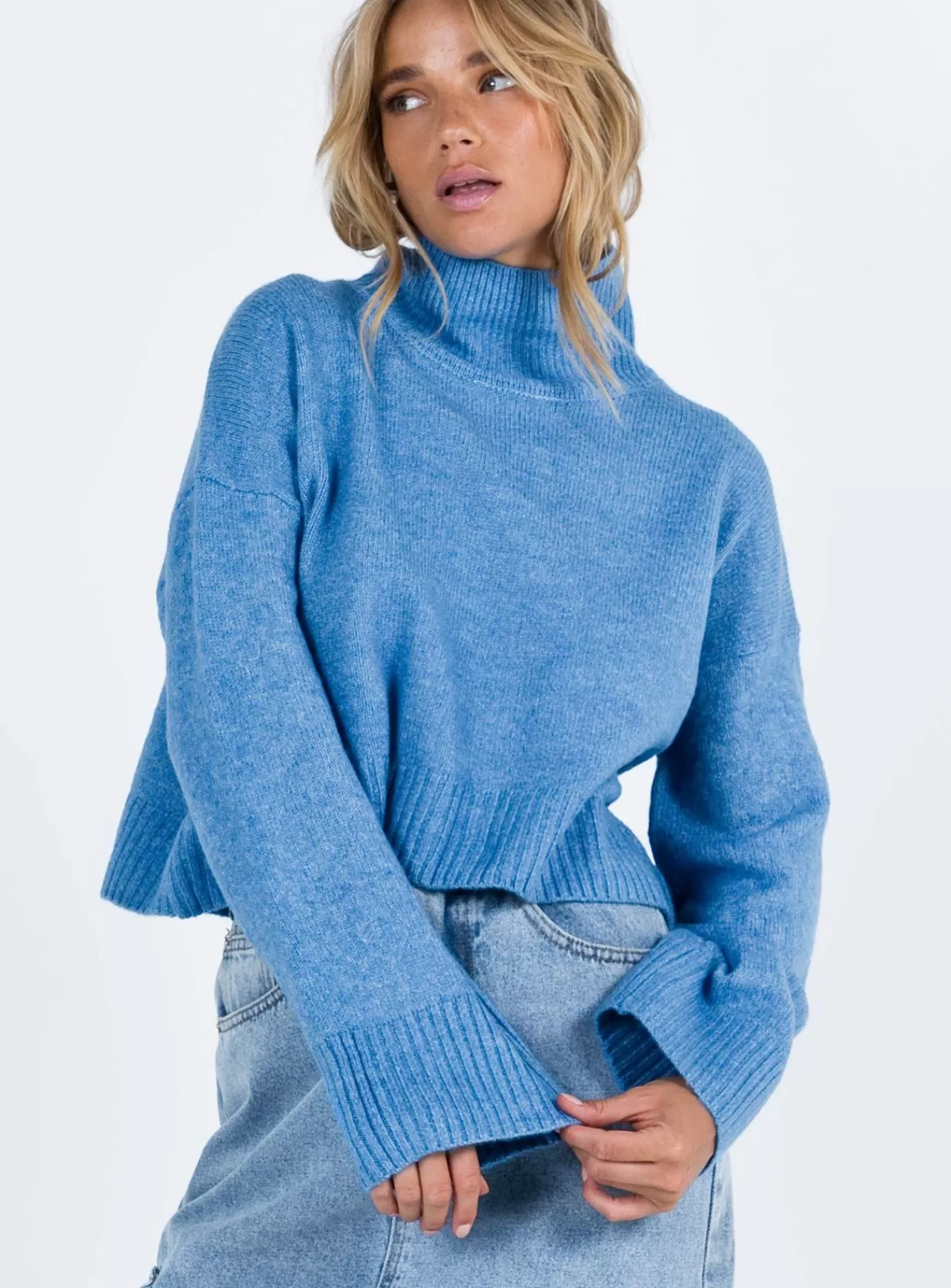 Princess Polly Knitted Sweaters | Carrie Jane Sweater Blue