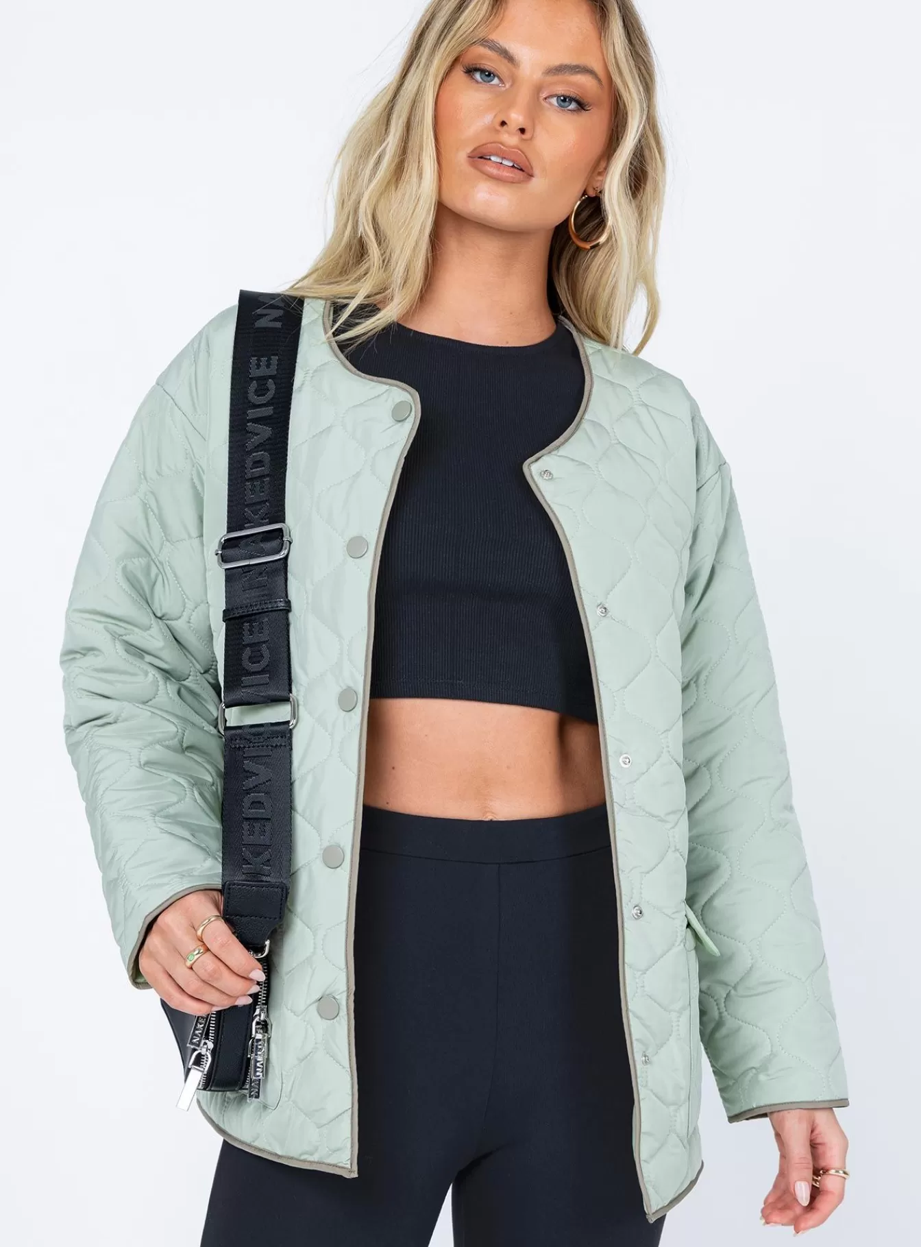 Princess Polly Puffer Jackets | Carter Quilted Liner Jacket Green