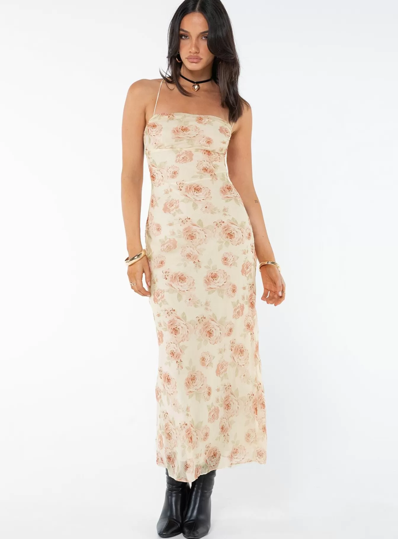 Princess Polly Maxi Dresses | Cartian Strapless Maxi Dress Cream / Pink Floral