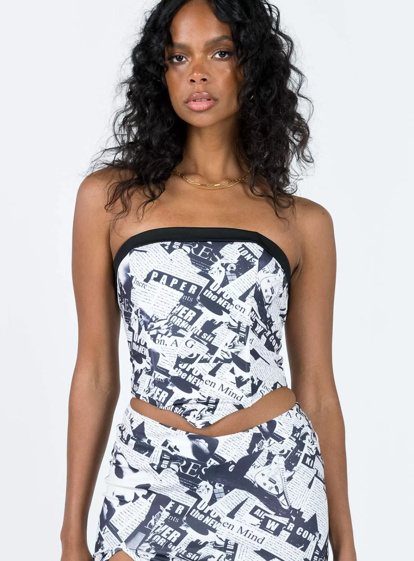 Princess Polly Corsets & Bustiers | Cazale Strapless Top Black / White