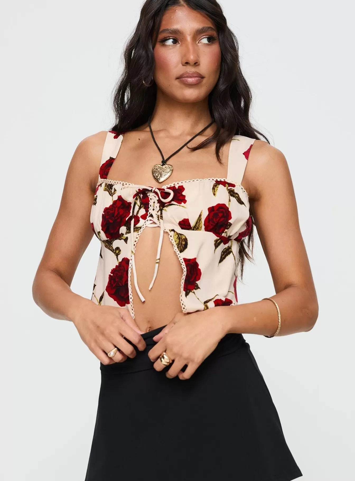 Princess Polly Tanks & Strapless Tops | Cherished Charm Top Cream