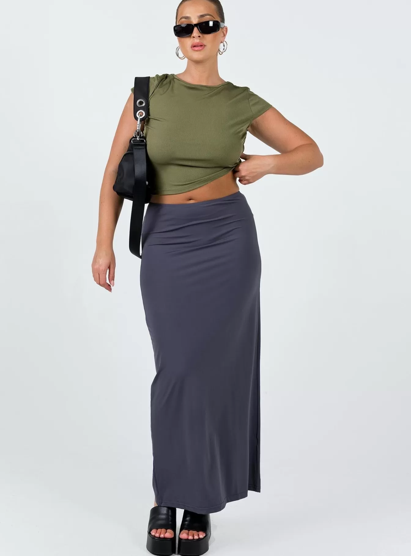 Princess Polly Basics | Chipla Maxi Skirt Slate