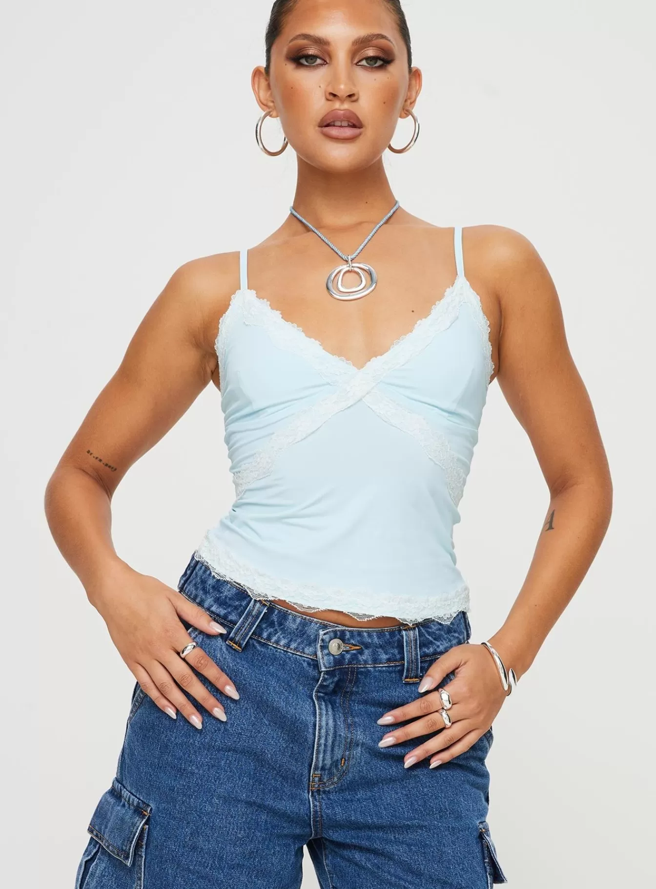 Princess Polly Crop Tops | Cinq Cami Top Baby Blue