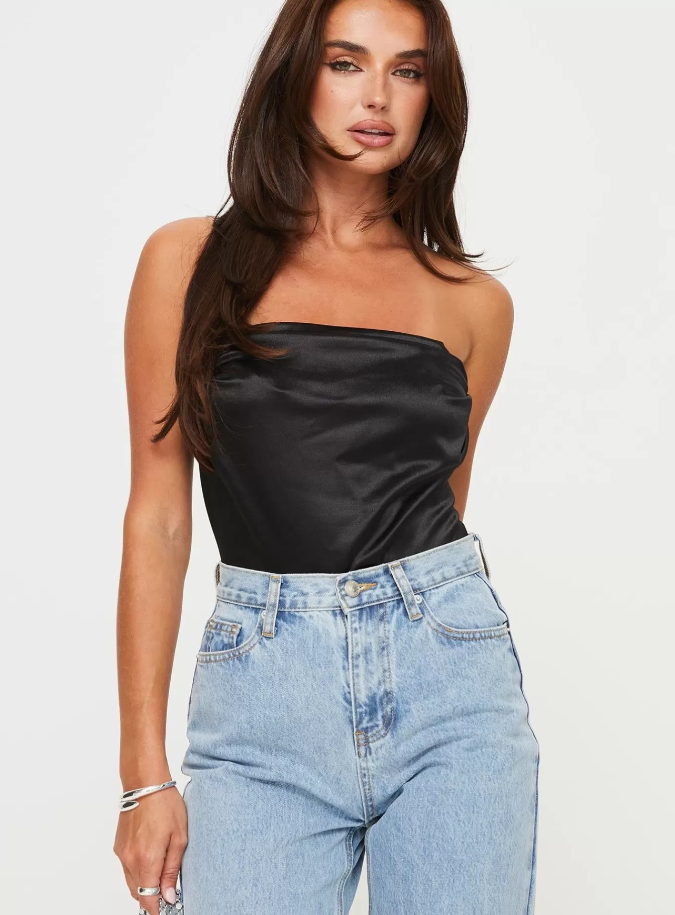 Princess Polly Party Tops | Colben Strapless Bodysuit Black