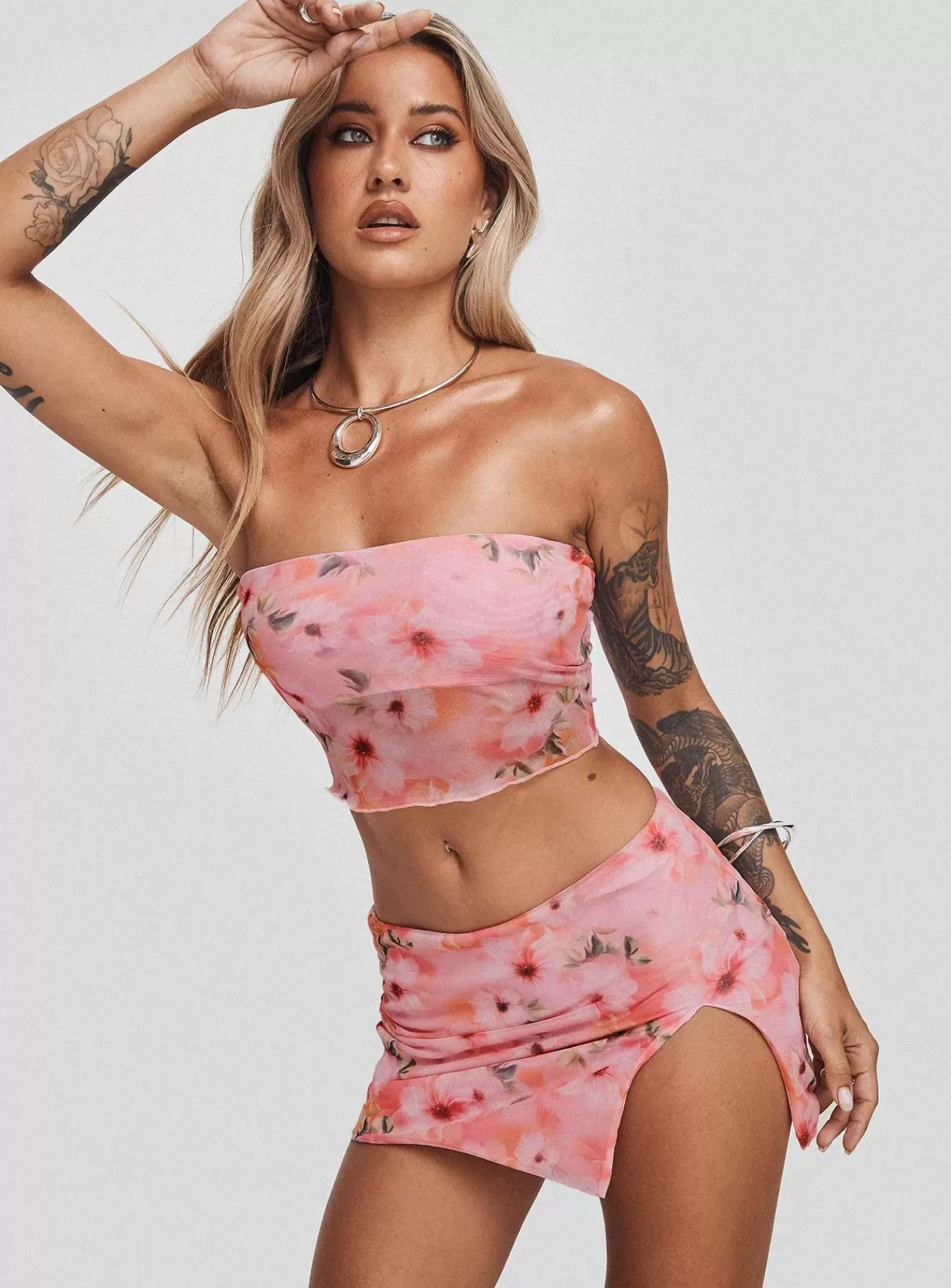 Princess Polly Mini Skirts | Corella Set Digital Pink Floral