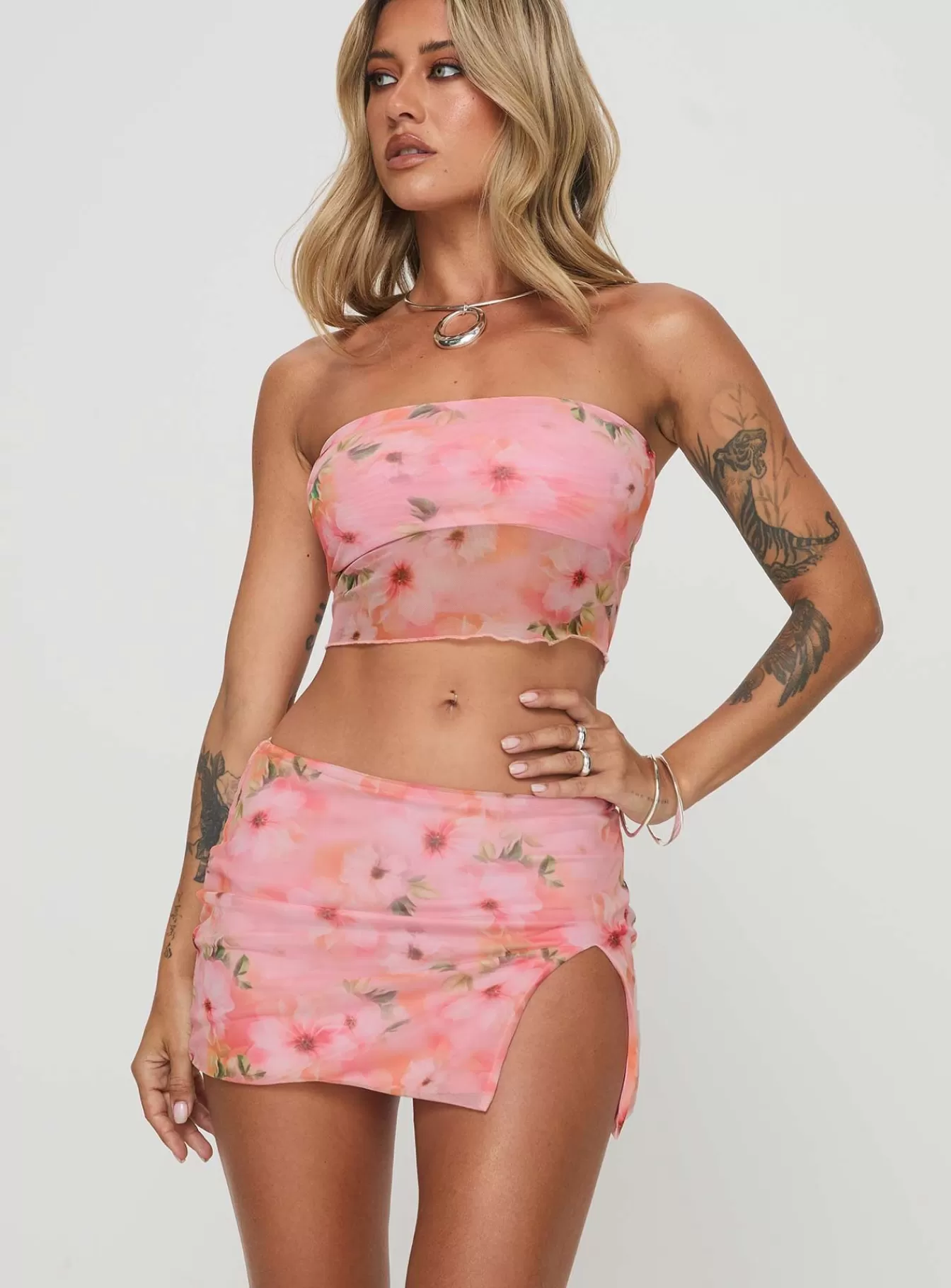 Princess Polly Mini Skirts | Corella Set Digital Pink Floral