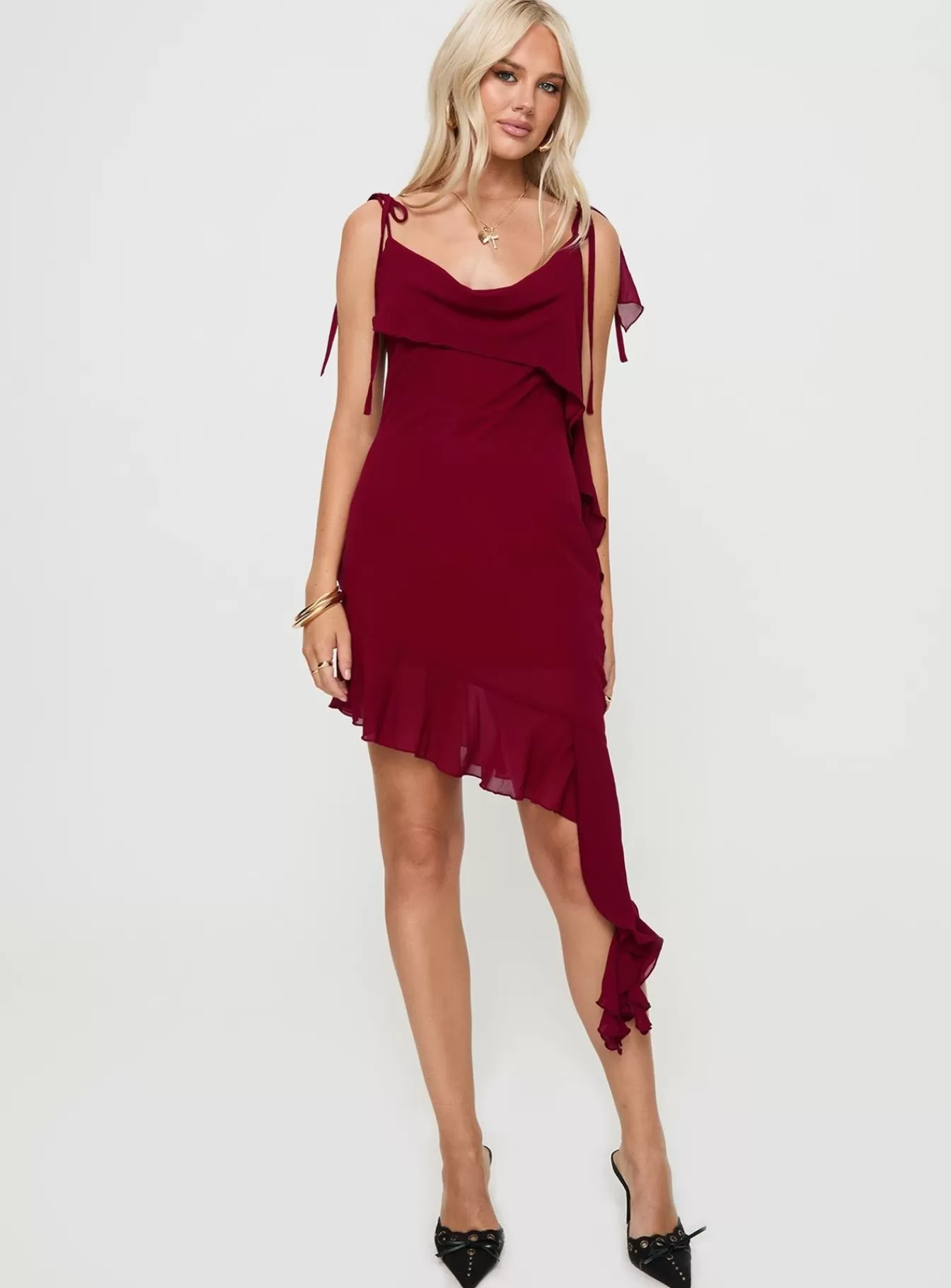 Princess Polly Mini Dresses | Dacian Mini Dress Burgundy