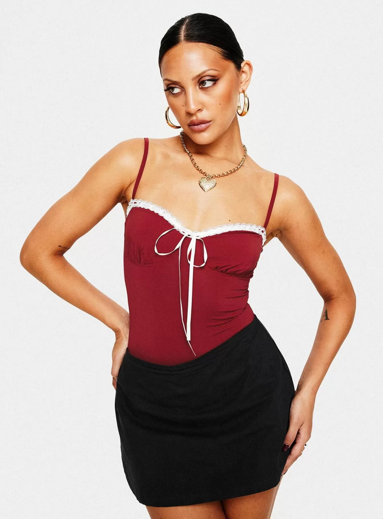 Princess Polly Bodysuits | Damsel Bodysuit Burgundy
