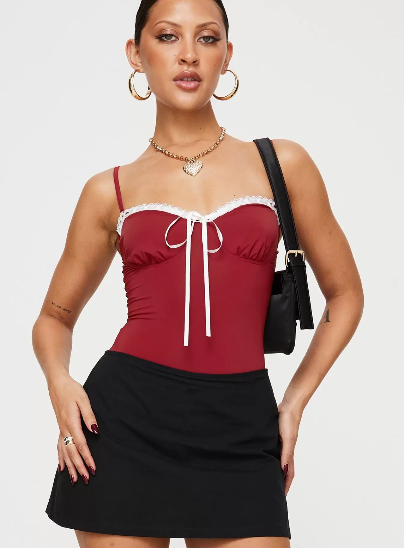 Princess Polly Bodysuits | Damsel Bodysuit Burgundy