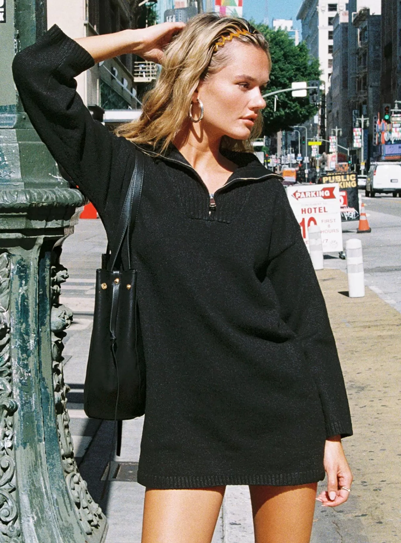 Princess Polly Mini Dresses | Darmi Mini Sweater Dress Black
