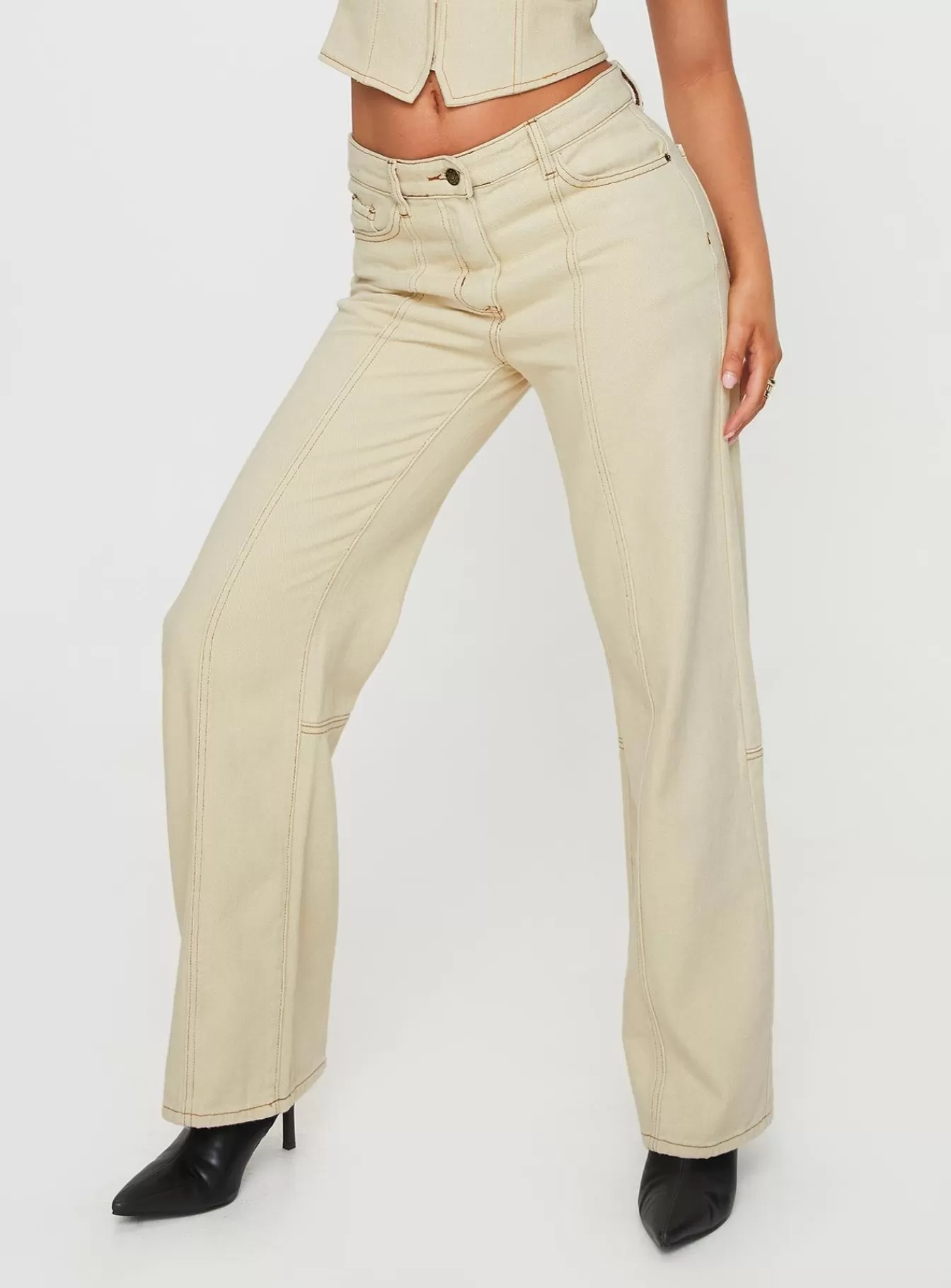 Princess Polly Jeans | Dawson Jeans Ecru