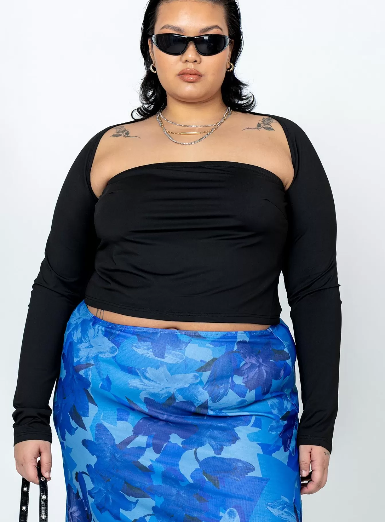 Princess Polly Long Sleeve Tops | Deandra Top Curve Black