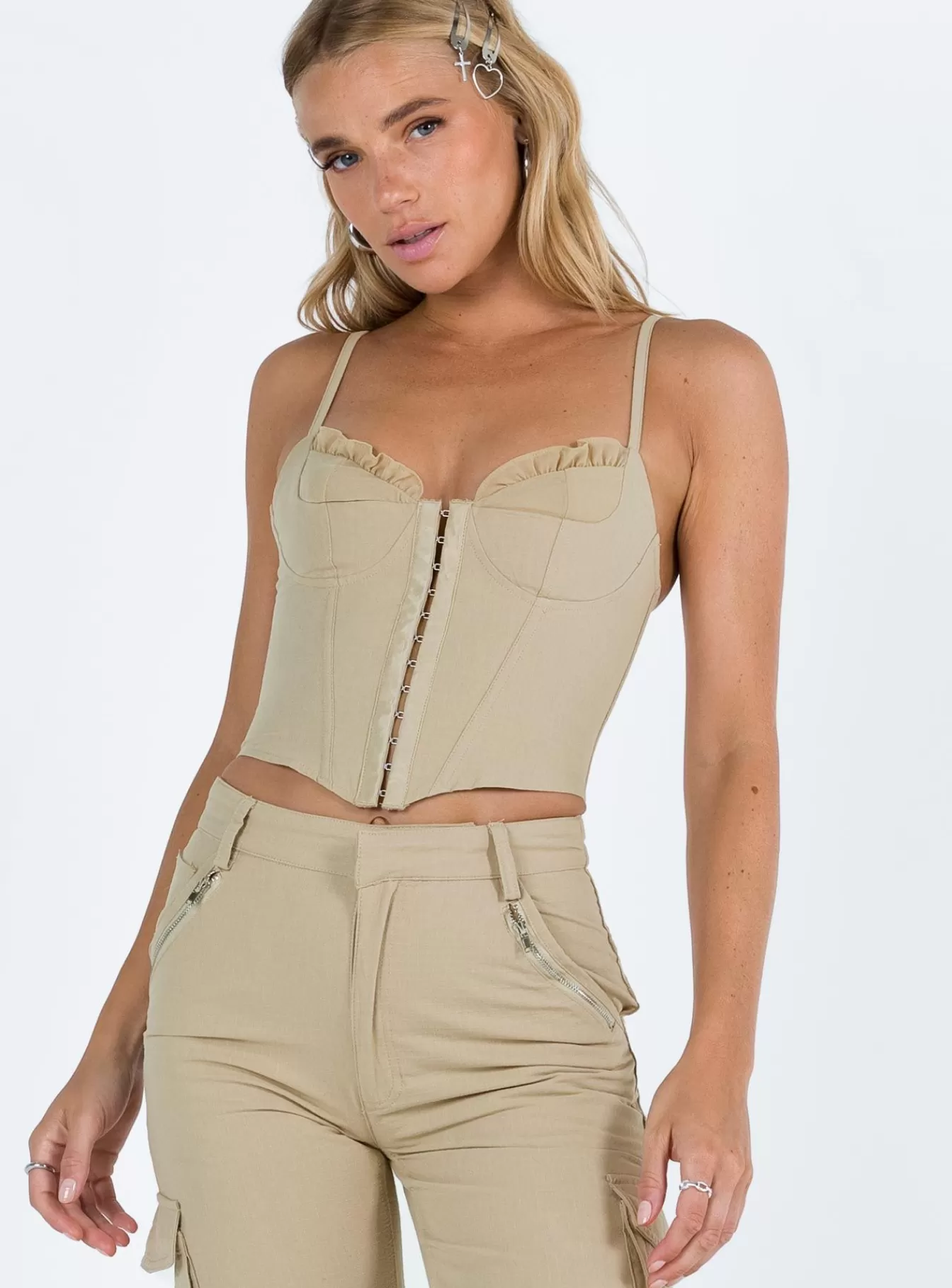 Princess Polly Corsets & Bustiers | Destiny Top Taupe