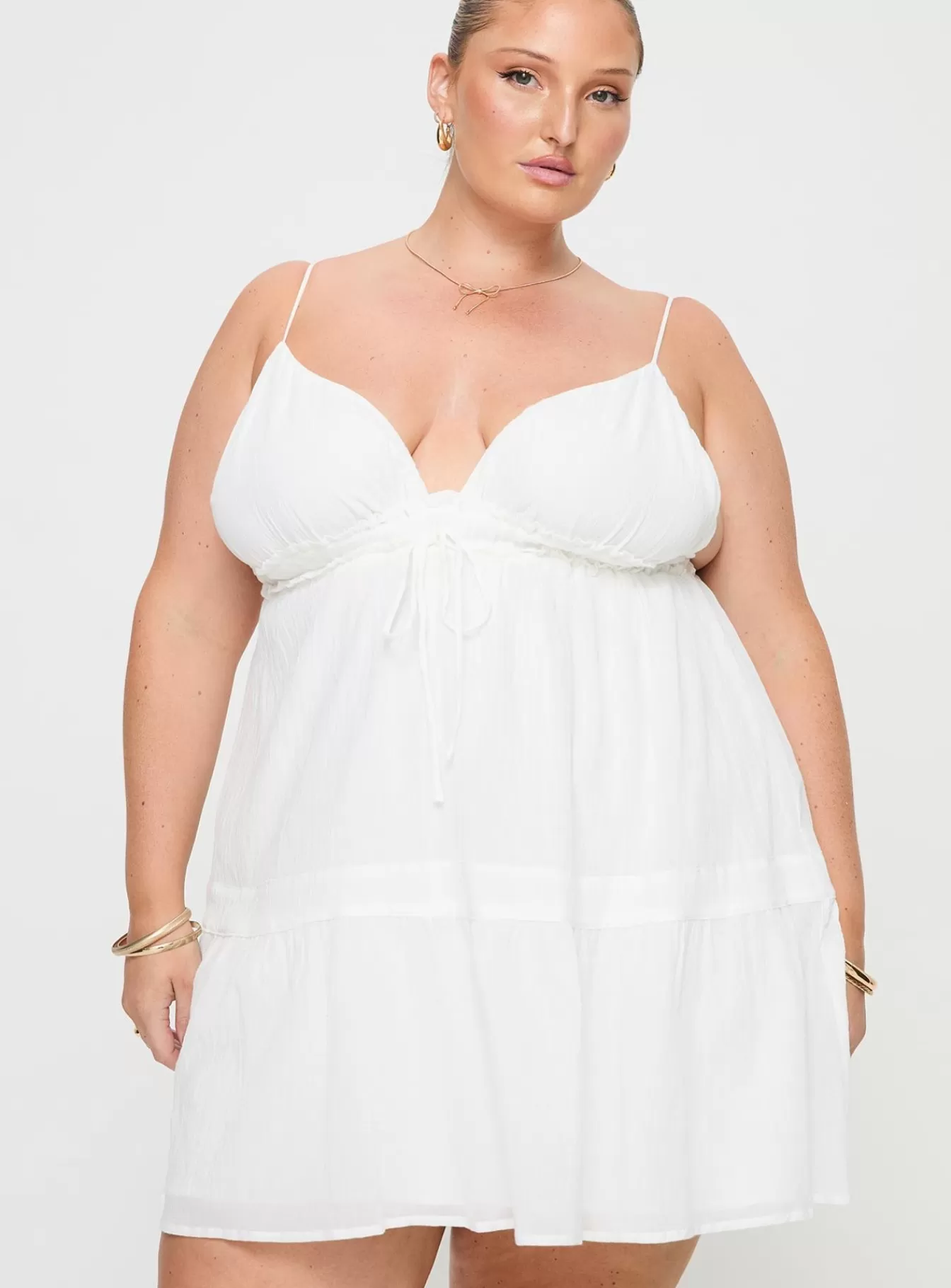 Princess Polly Curve Dresses | Dionne Mini Dress Curve White