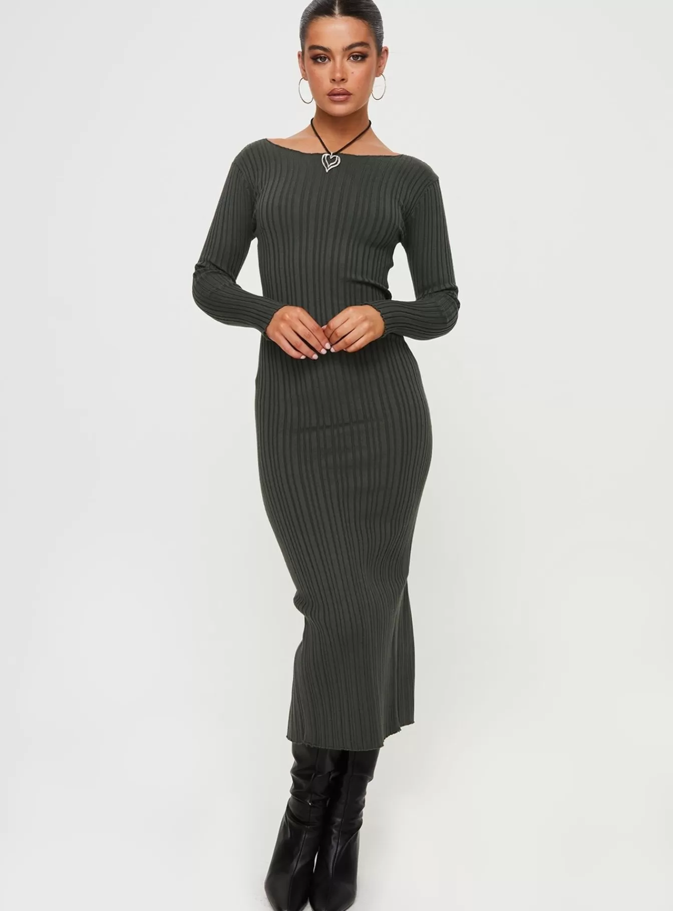 Princess Polly Maxi Dresses | Dossett Long Sleeve Maxi Dress Green