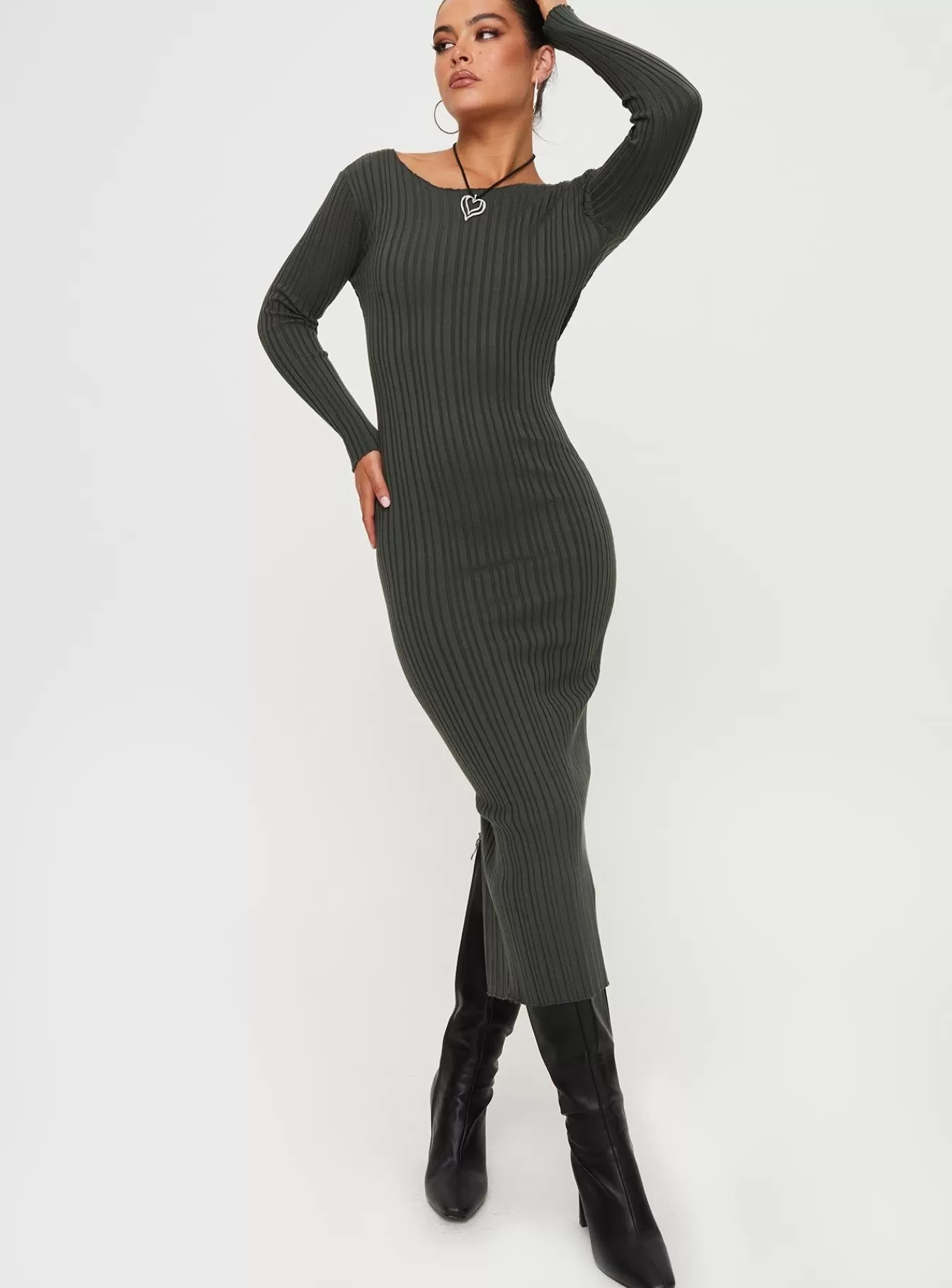 Princess Polly Maxi Dresses | Dossett Long Sleeve Maxi Dress Green