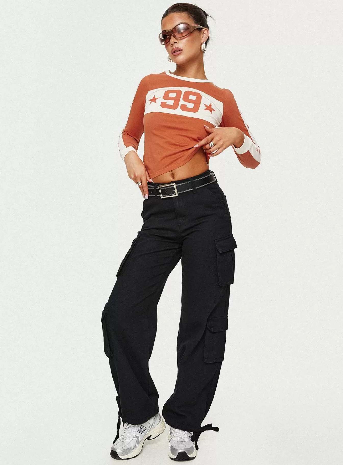 Princess Polly Pants | Driscoll Cargo Pants Washed Black