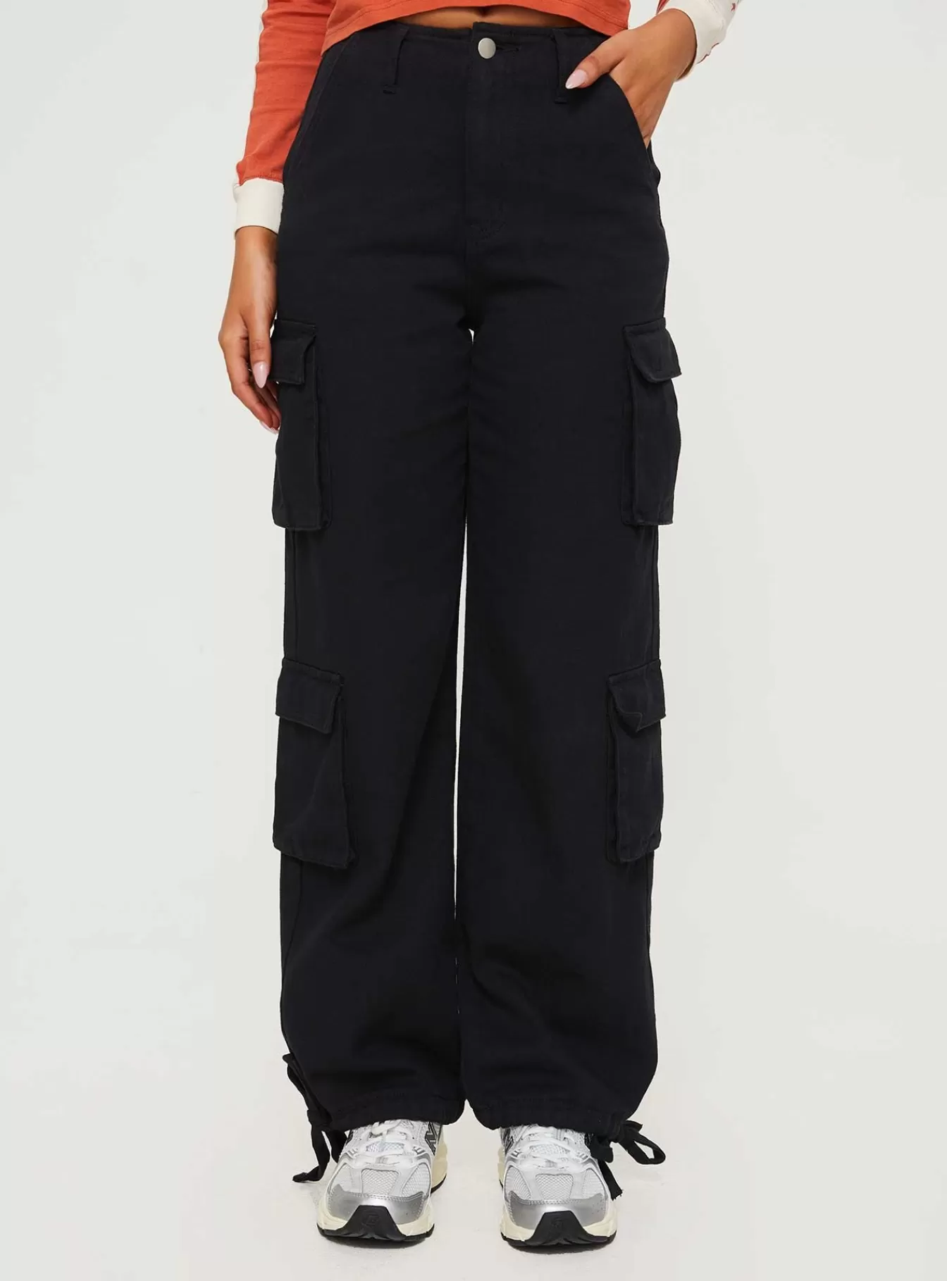 Princess Polly Pants | Driscoll Cargo Pants Washed Black