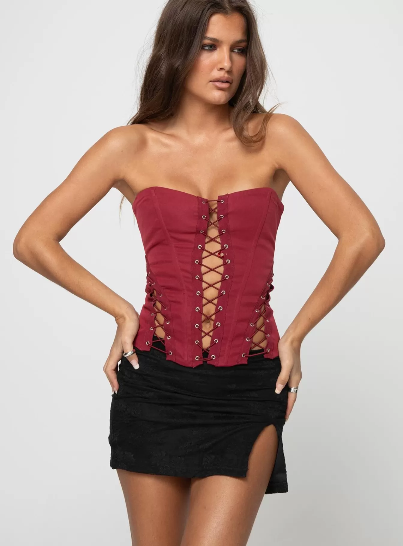 Princess Polly Corsets & Bustiers | Eden Lace Up Corset Red