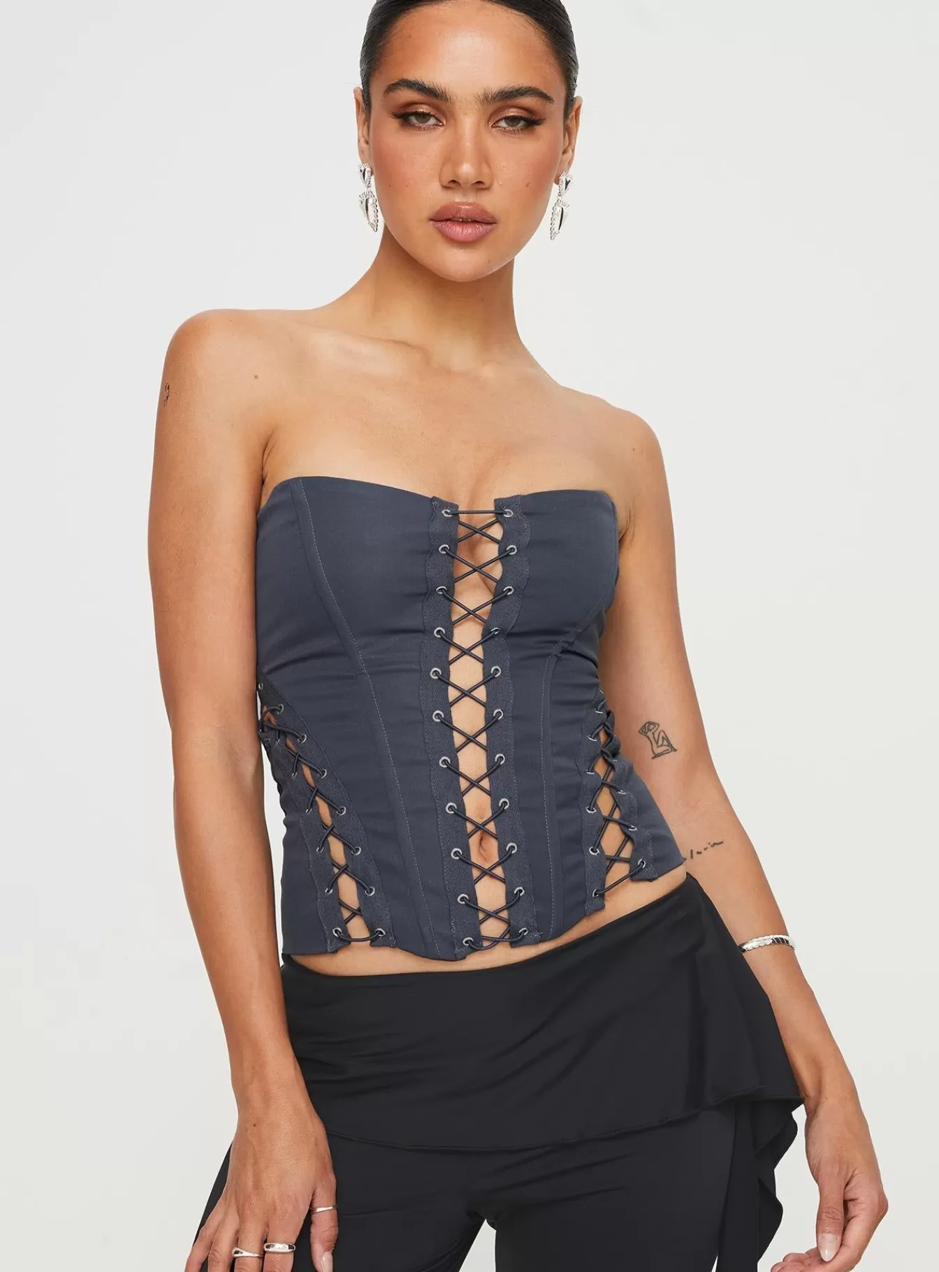 Princess Polly Corsets & Bustiers | Eden Lace Up Corset Blue