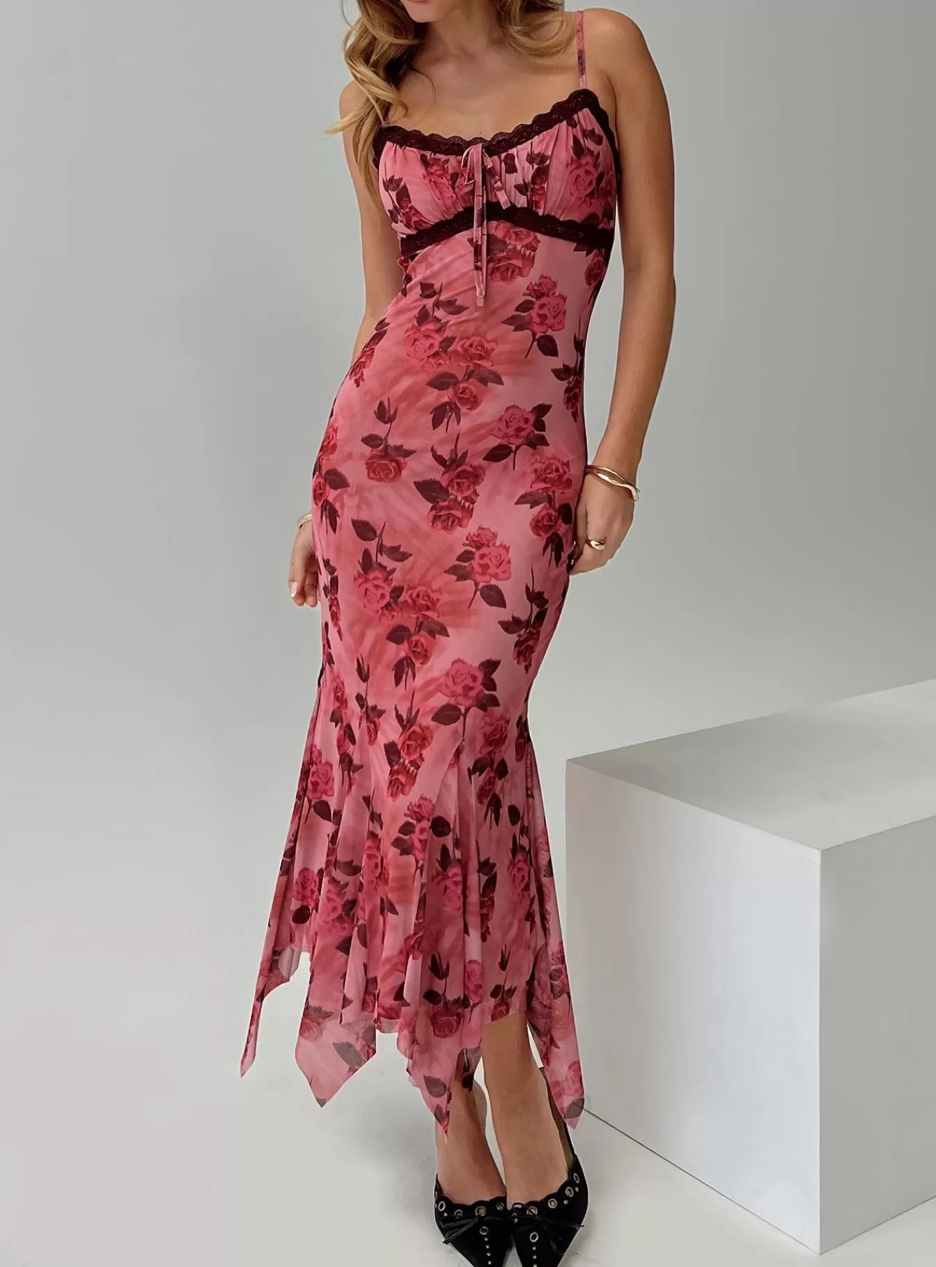 Princess Polly Maxi Dresses | Eirini Maxi Dress Pink Floral