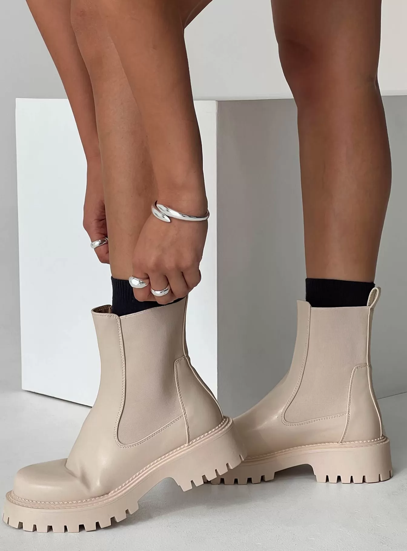 Princess Polly Boots | Elijah Boots Cream