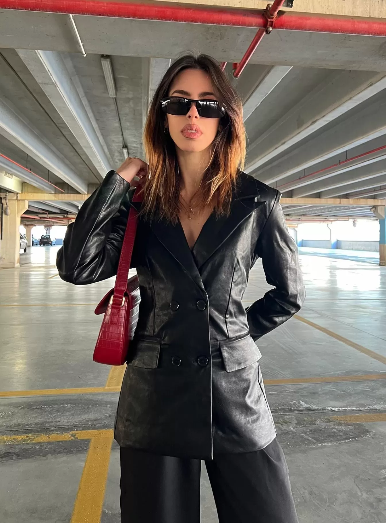 Princess Polly Leather Jackets | Ellen Faux Leather Blazer Black