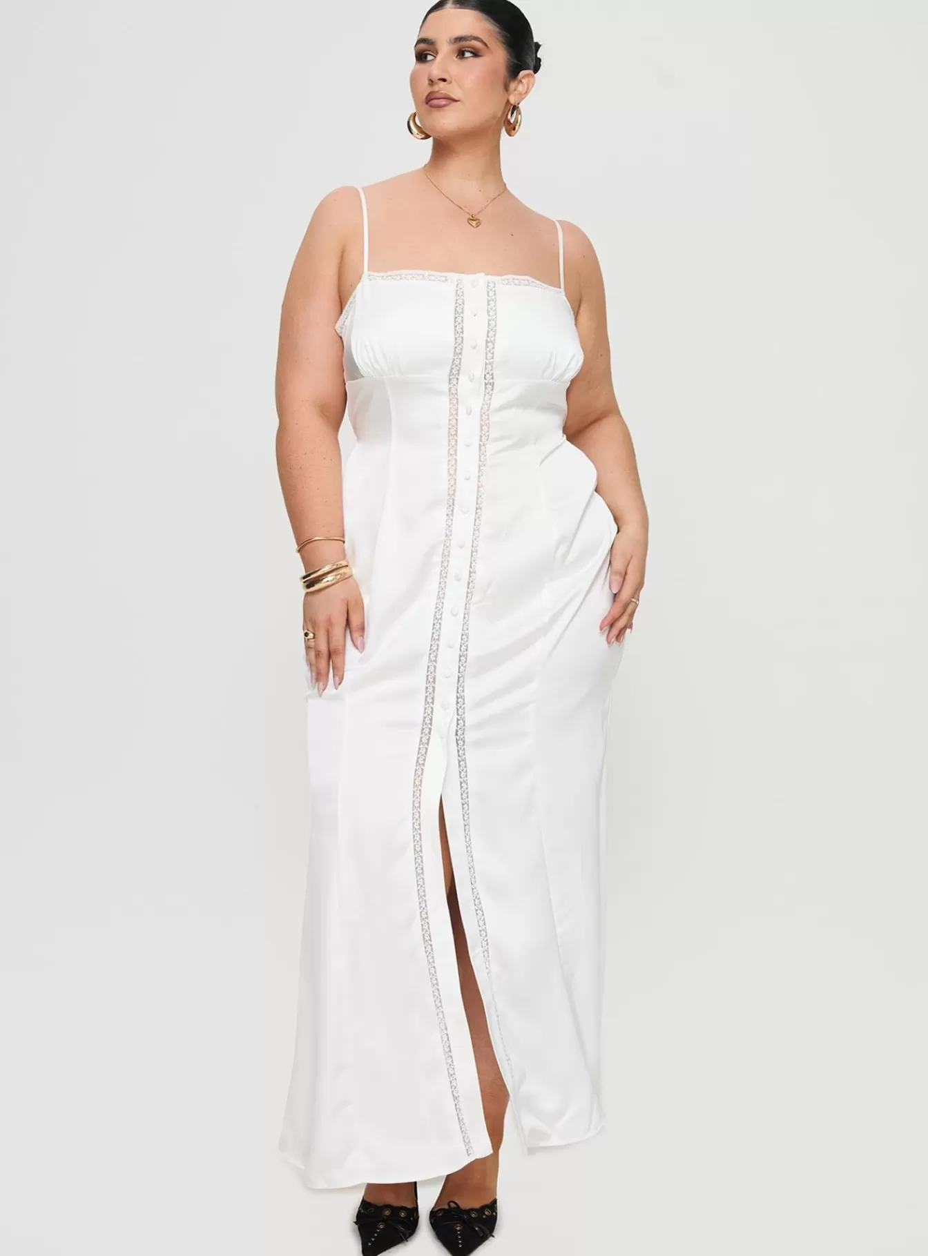 Princess Polly Curve Dresses | Ematie Maxi Dress Curve White