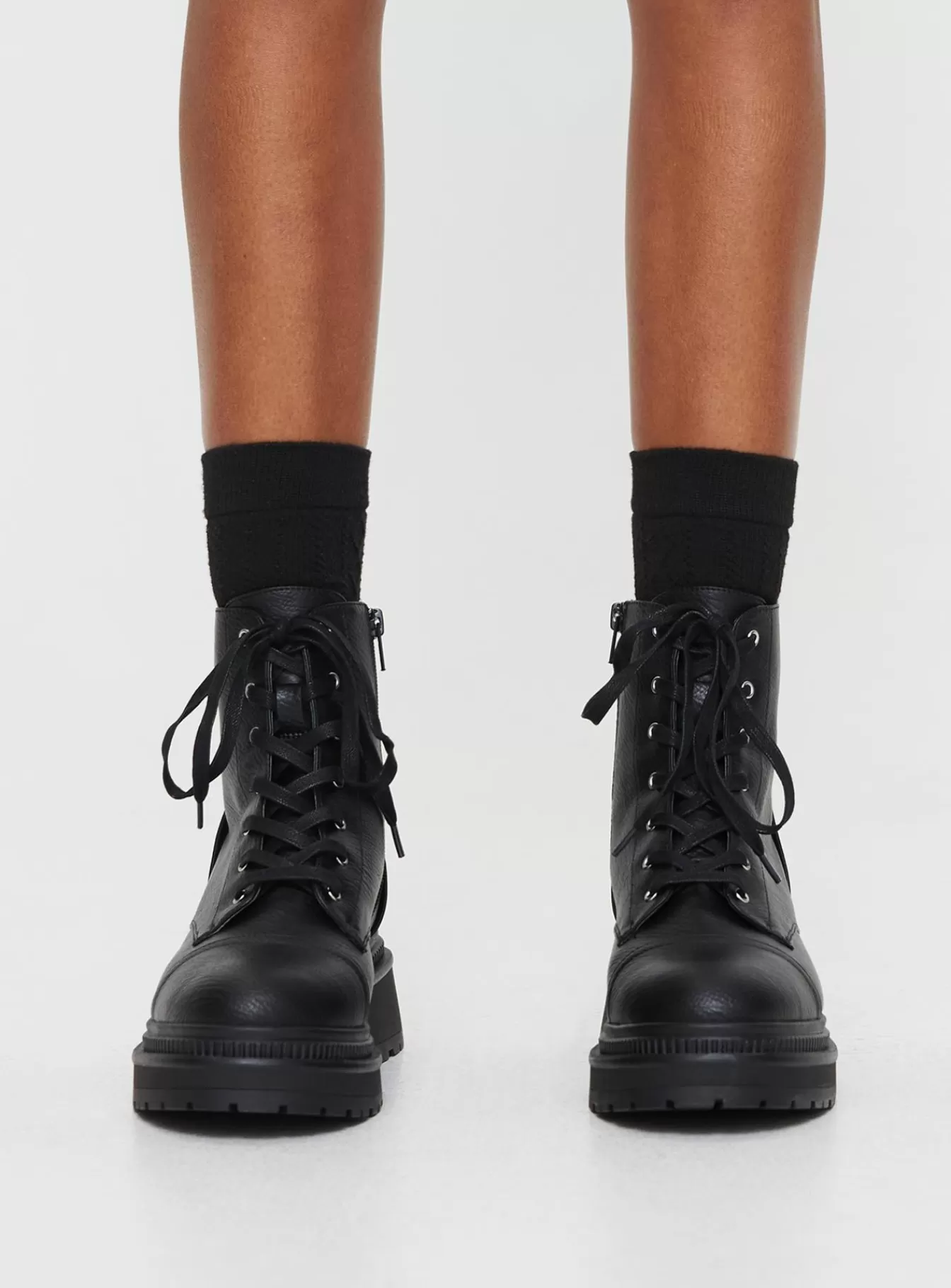 Princess Polly Boots | Emerson Combat Boots Black