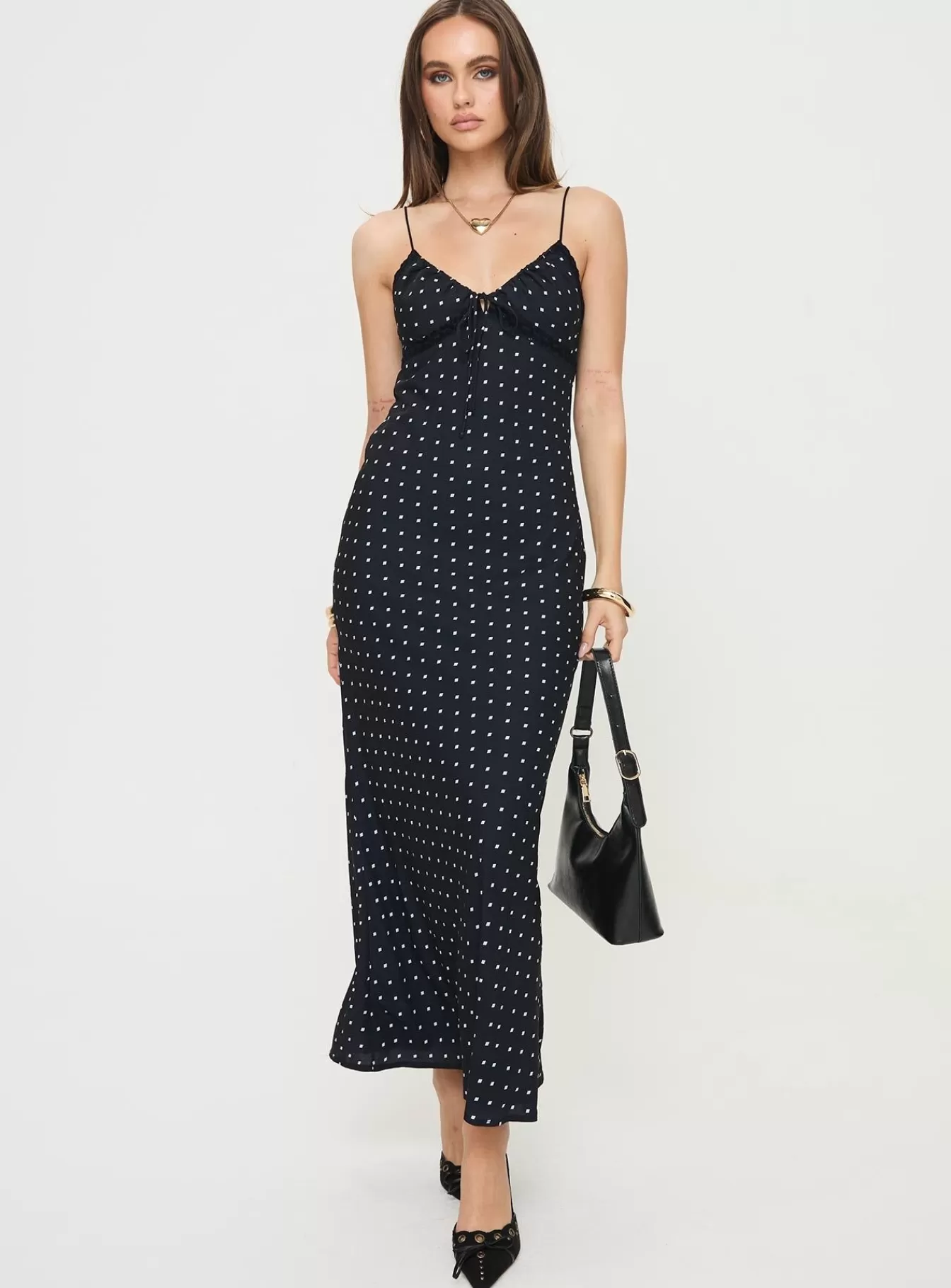 Princess Polly Maxi Dresses | Emily Maxi Dress Black Polka Dot