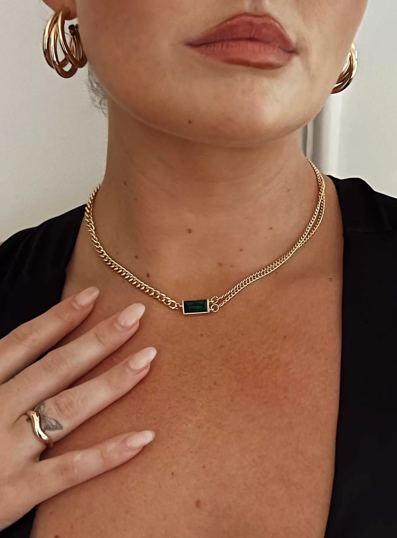 Princess Polly Necklaces | Etienne Necklace / Green Gold