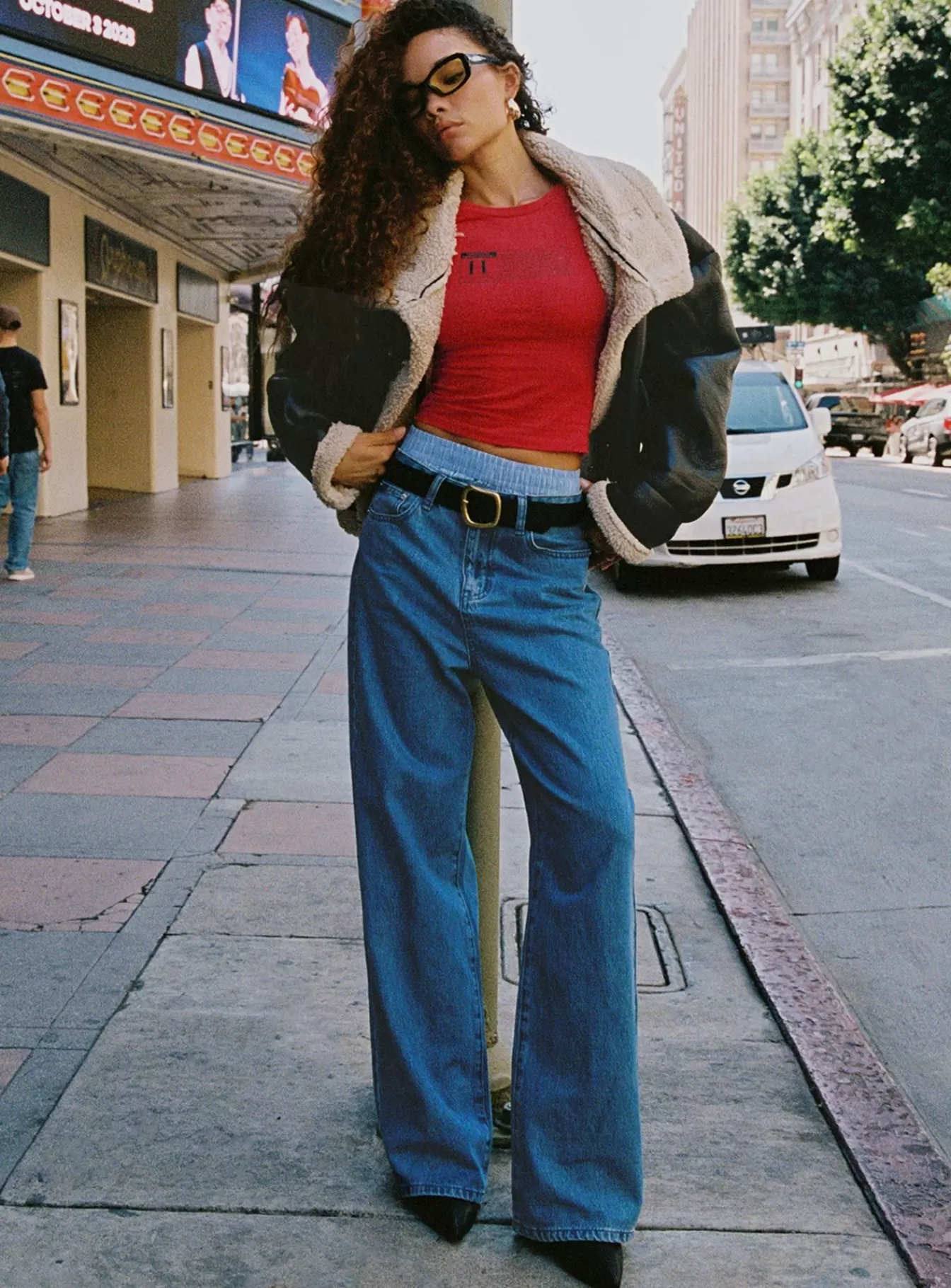 Princess Polly Jeans | Eugarie Wide Leg Jeans Mid Wash Denim