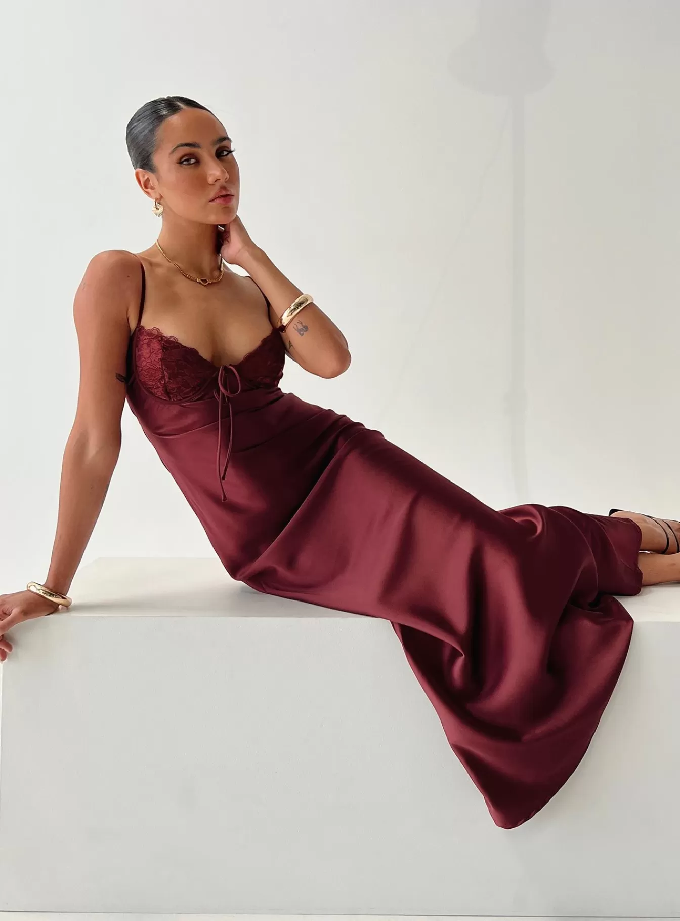 Princess Polly Maxi Dresses | Fadyen Bias Cut Maxi Dress Burgundy