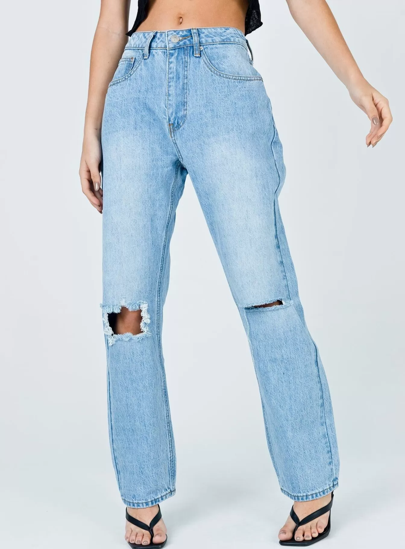Princess Polly Jeans | Fairmount Straight Leg Jean Light Wash Denim