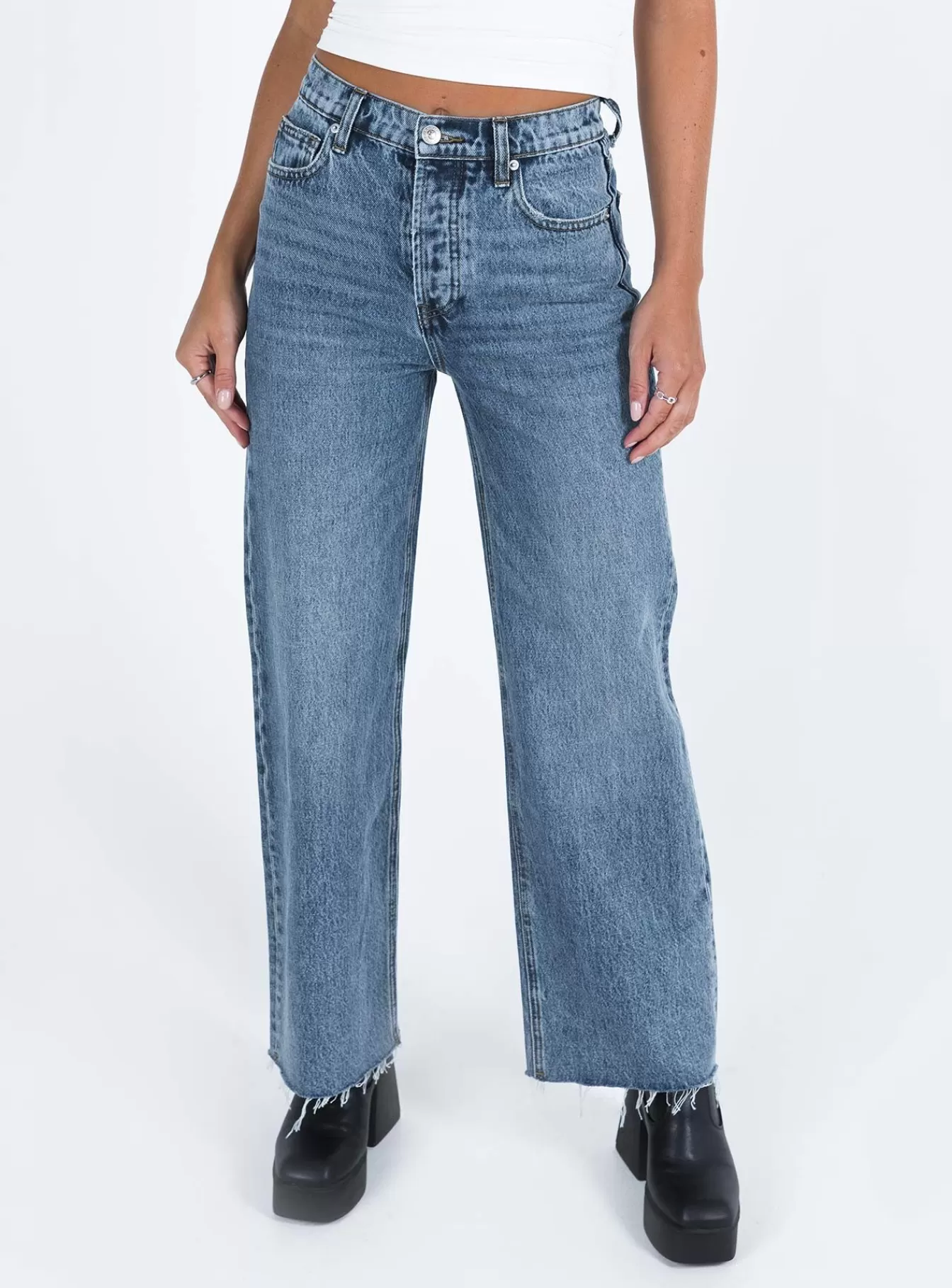 Princess Polly Jeans | Fawcett Jeans Dark Wash Denim
