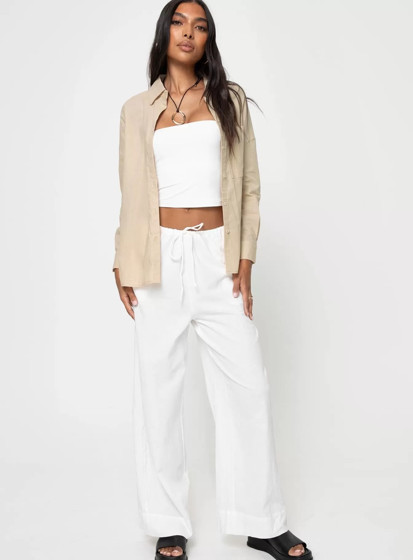 Princess Polly Long Sleeve Tops | Fayette Shirt Beige