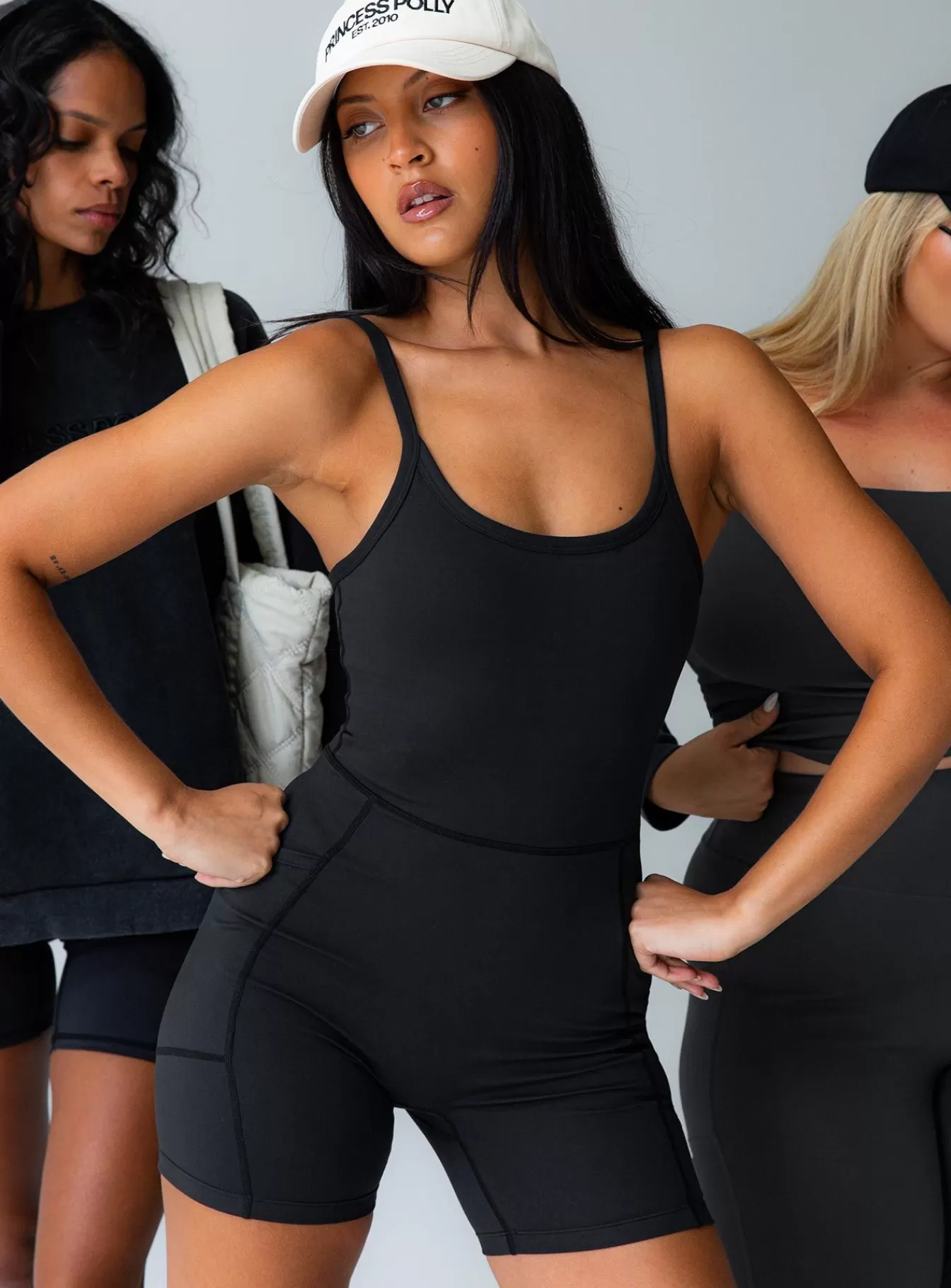 Princess Polly Rompers | Feel Good Contour Activewear Catsuit Black