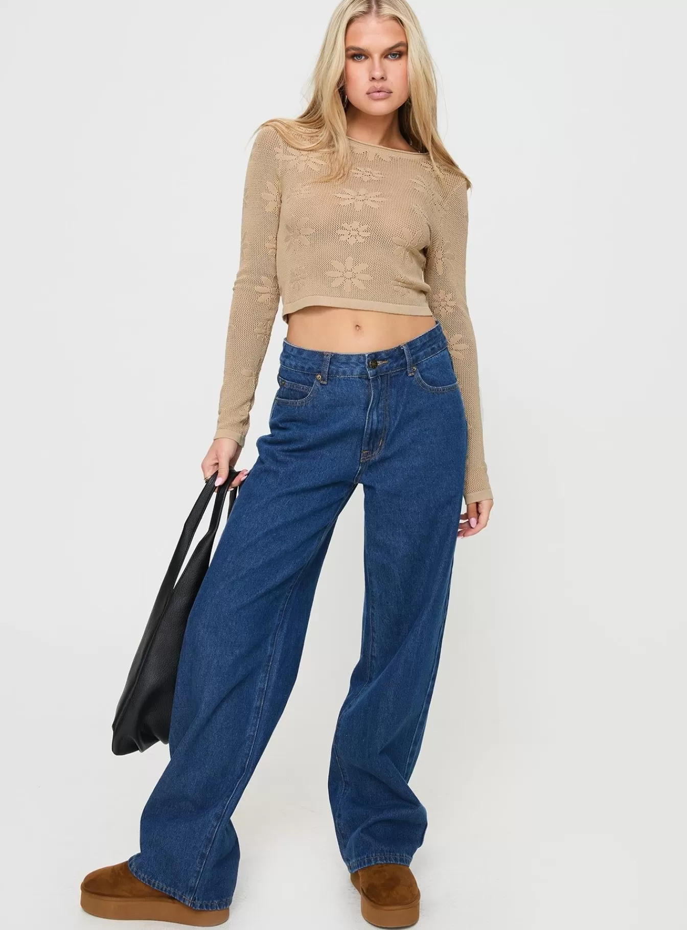 Princess Polly Long Sleeve Tops | Flolie Long Sleeve Top Beige