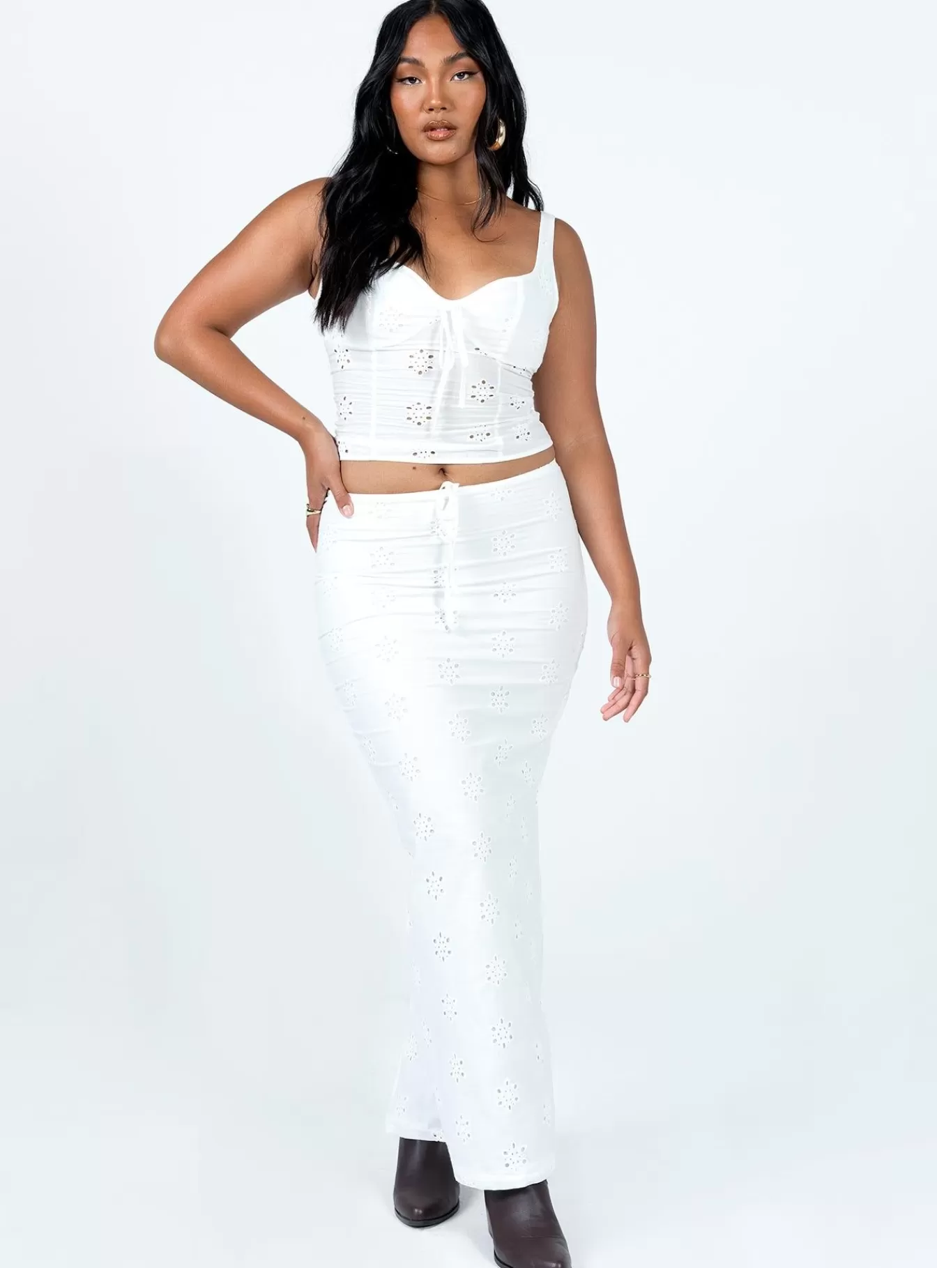 Princess Polly Skirts | Flowerfields Maxi Skirt Ivory