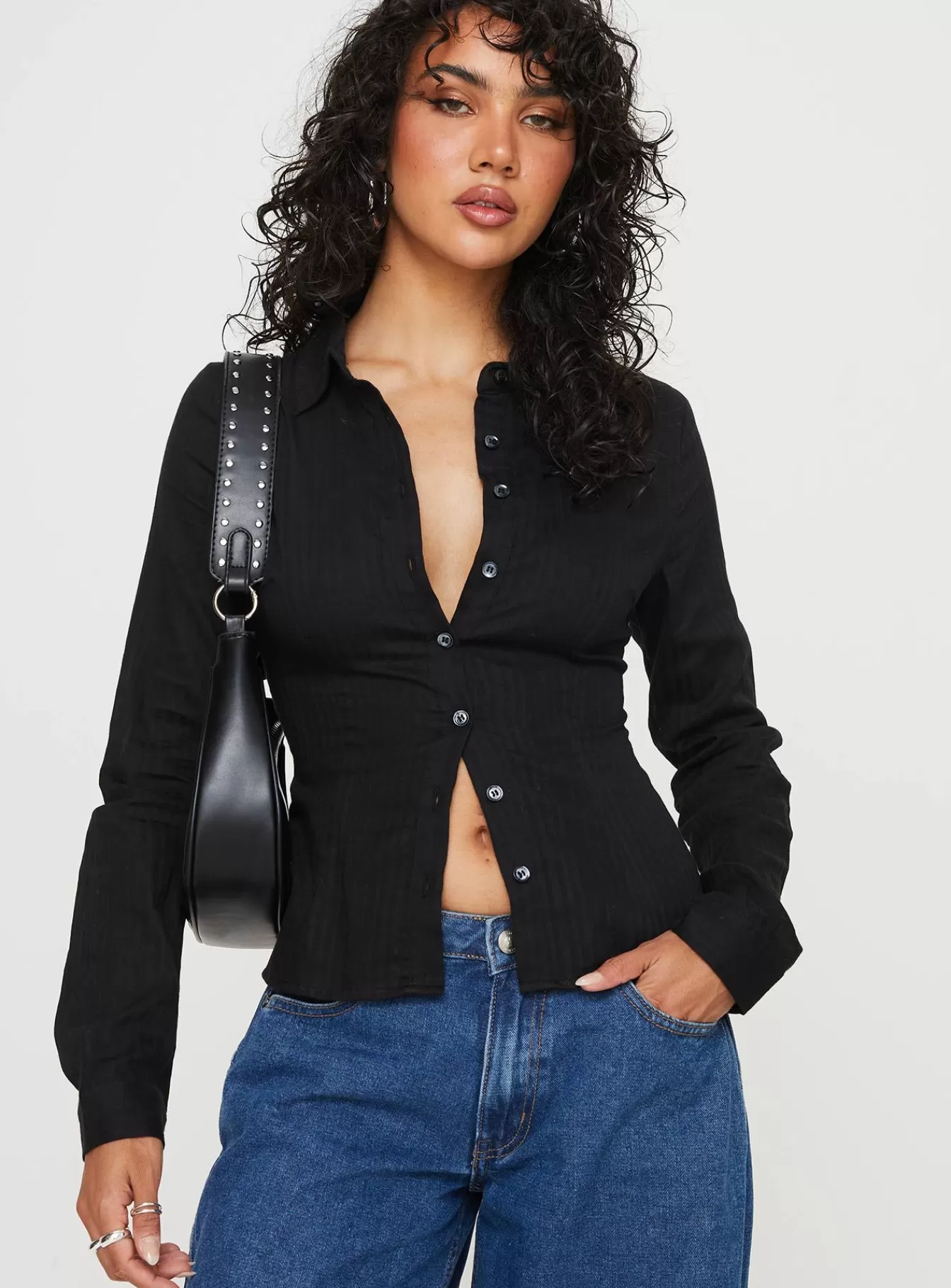 Princess Polly Long Sleeve Tops | Fogler Shirt Black