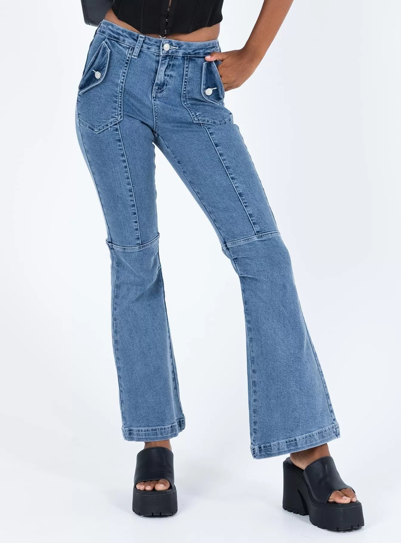 Princess Polly Jeans | Formont Jeans Mid Wash Denim Blue Denim