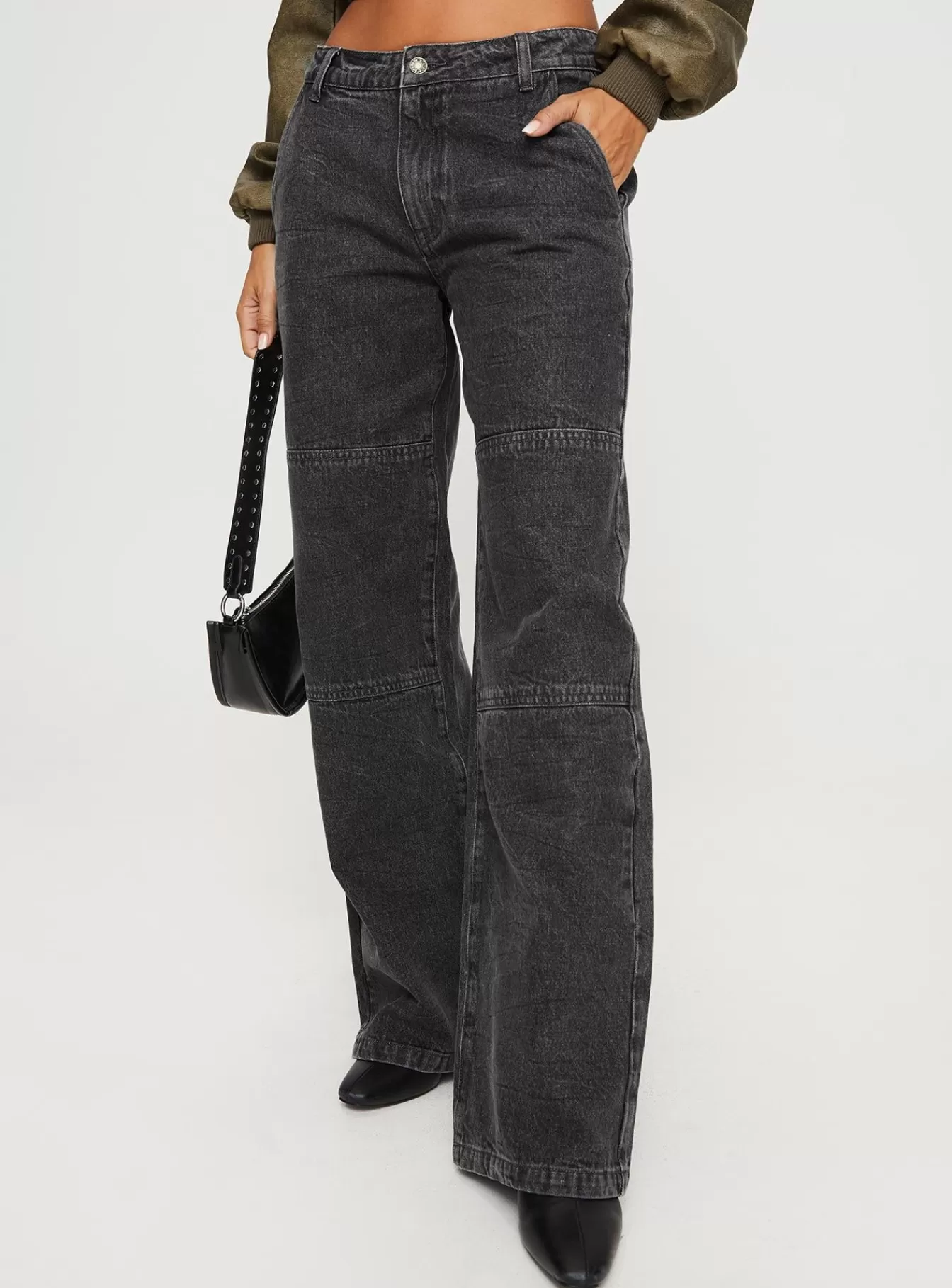 Princess Polly Jeans | Freedom Jeans Washed Charcoal