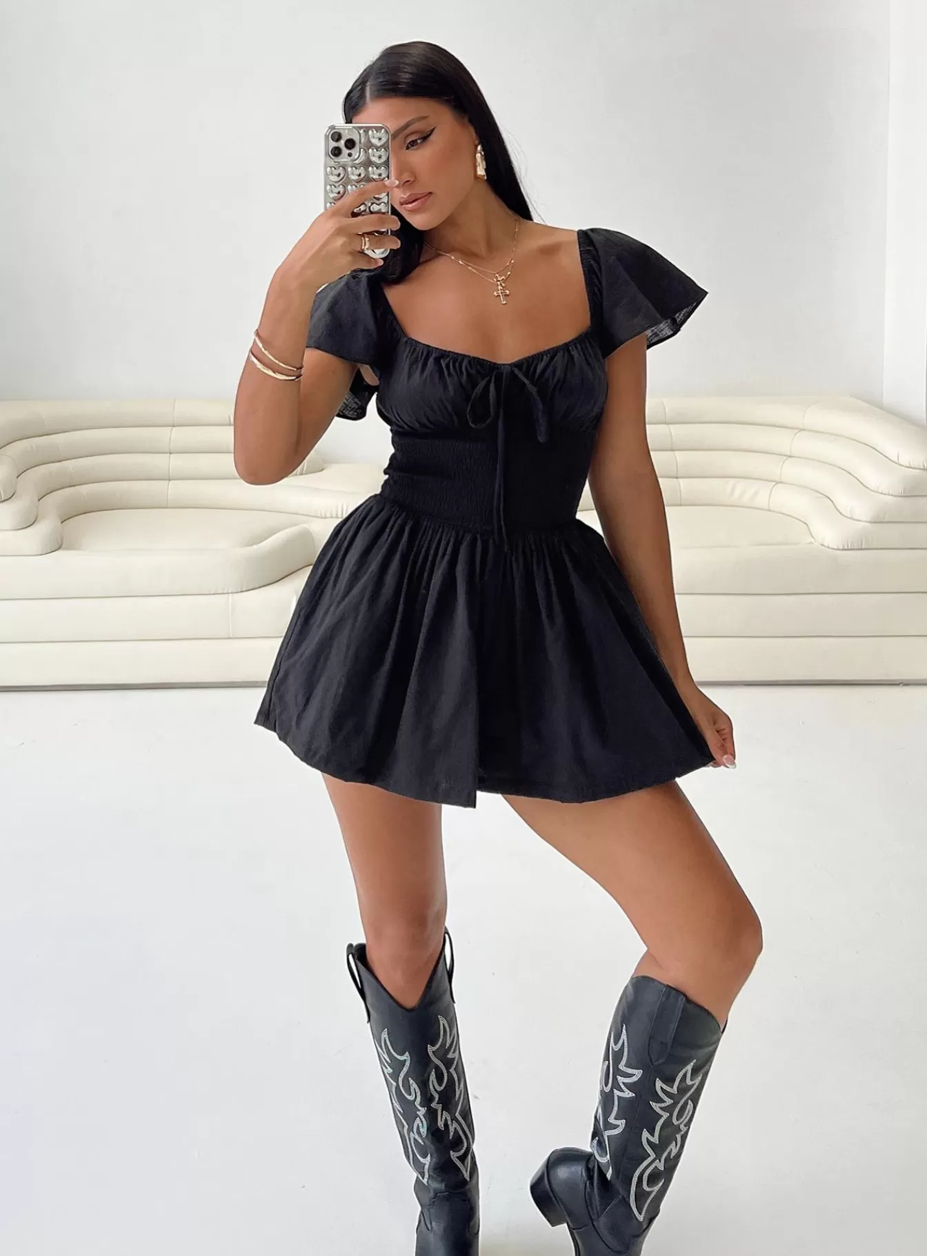 Princess Polly Rompers | Front Row Romper Black