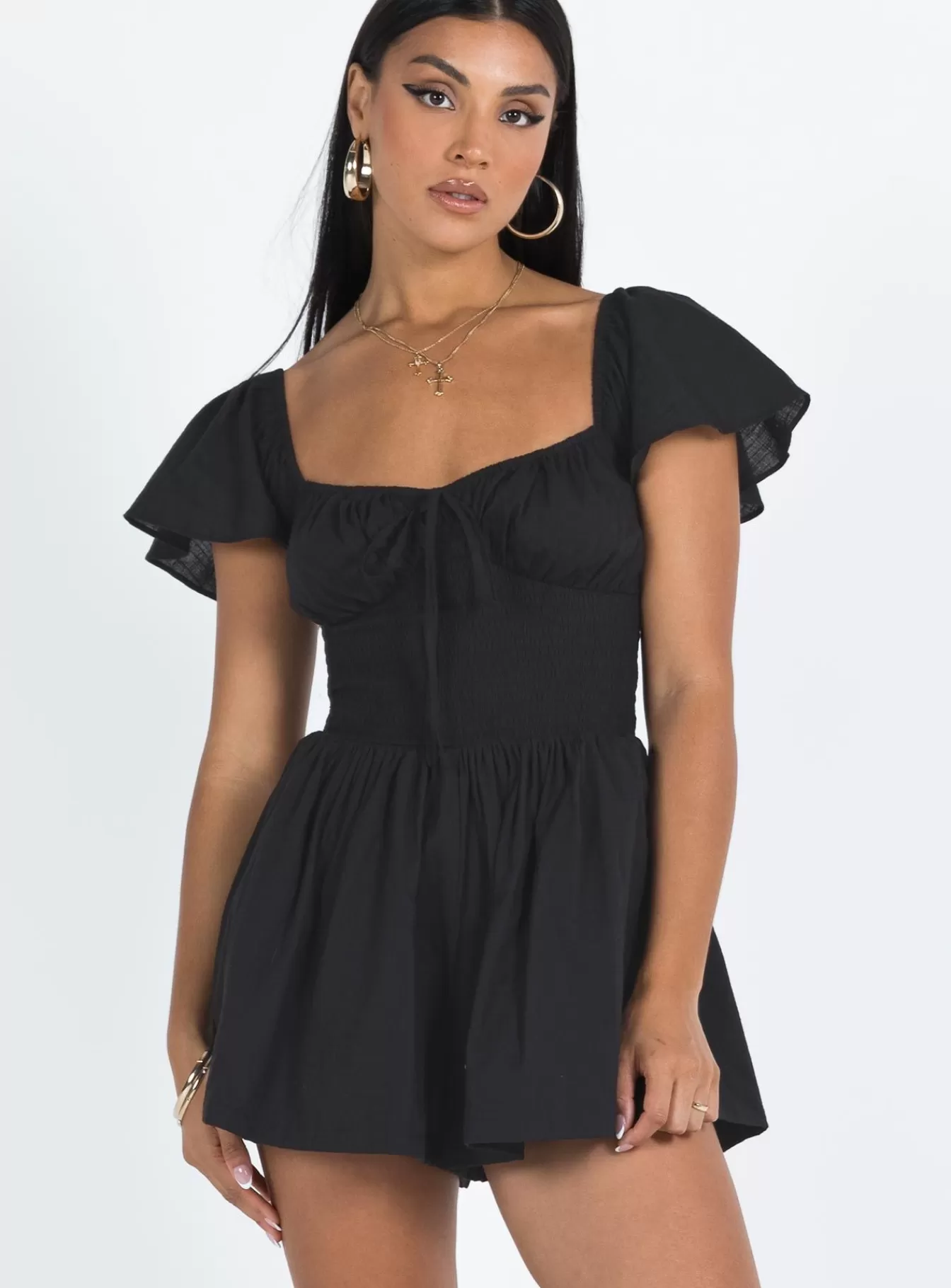 Princess Polly Rompers | Front Row Romper Black