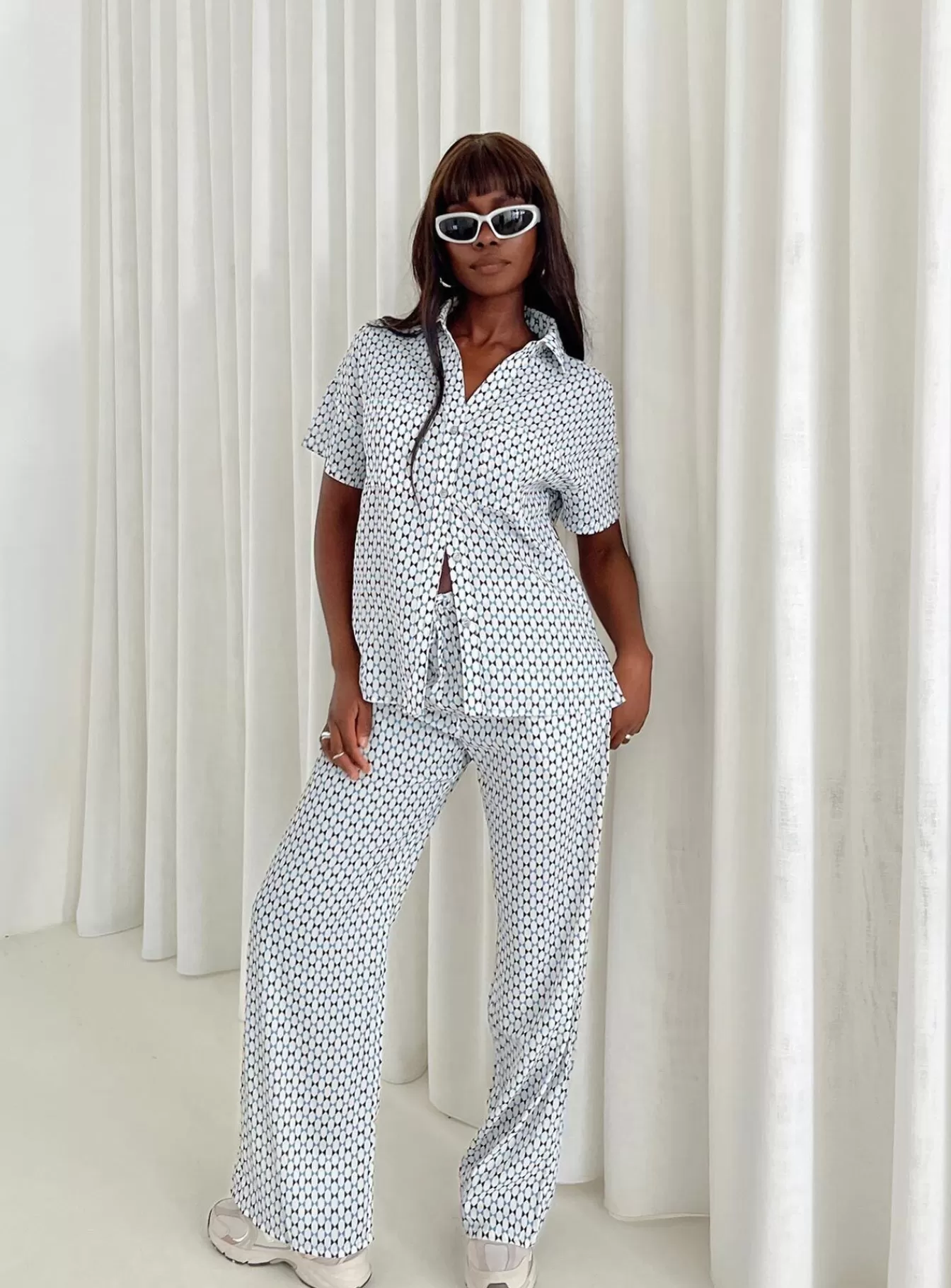 Princess Polly Shirts & Blouses | Fulmer Set White / Blue