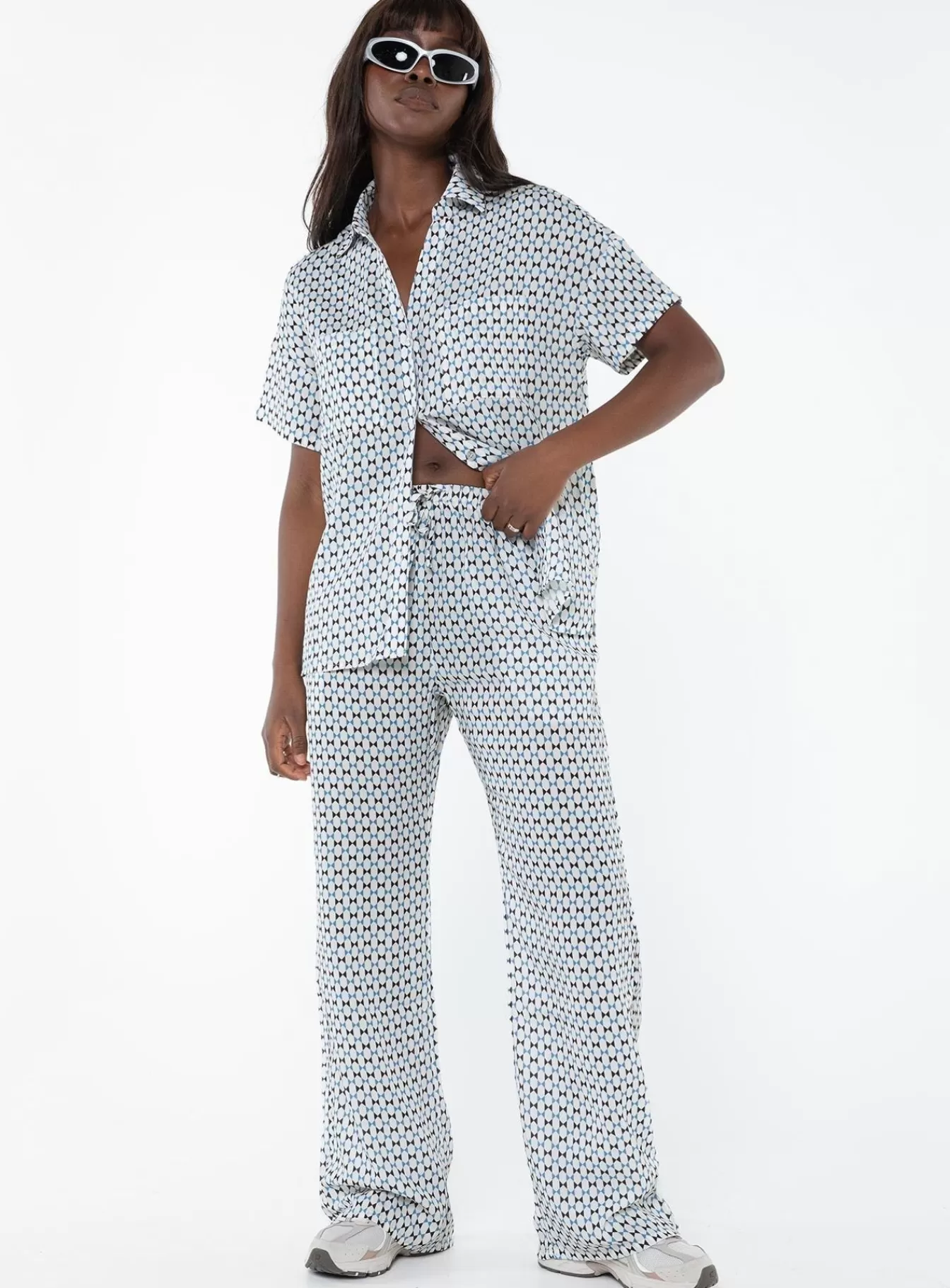 Princess Polly Shirts & Blouses | Fulmer Set White / Blue