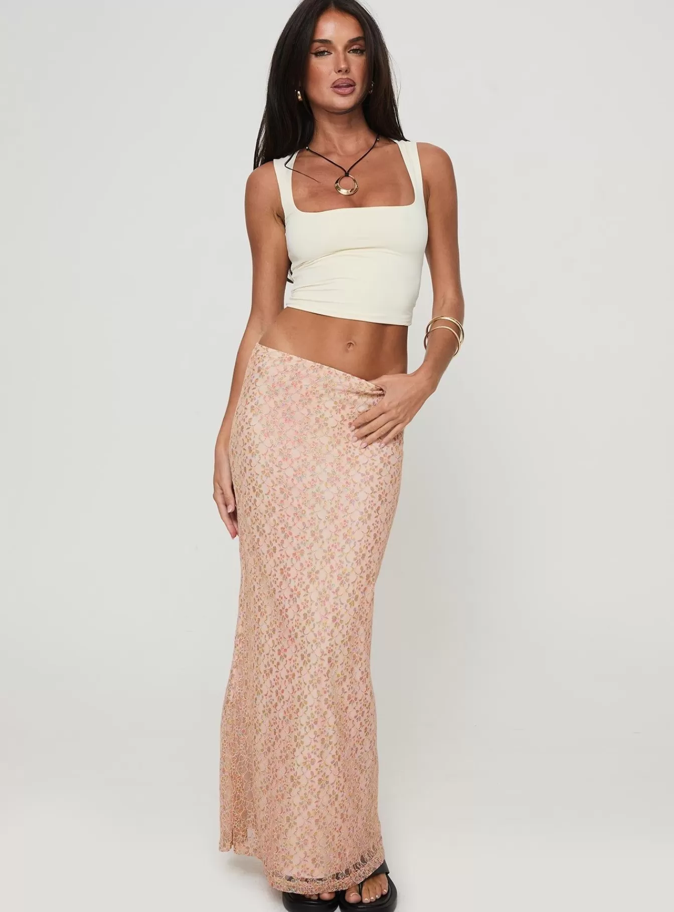 Princess Polly Skirts | Gallego Lace Maxi Skirt Pink