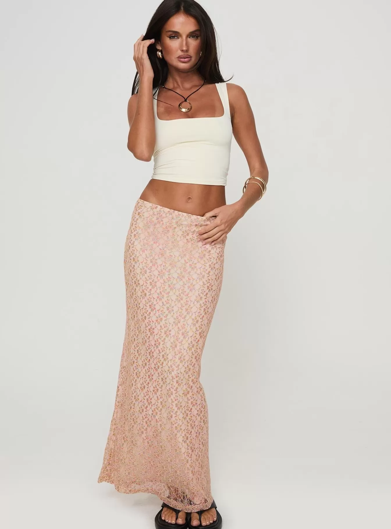 Princess Polly Skirts | Gallego Lace Maxi Skirt Pink