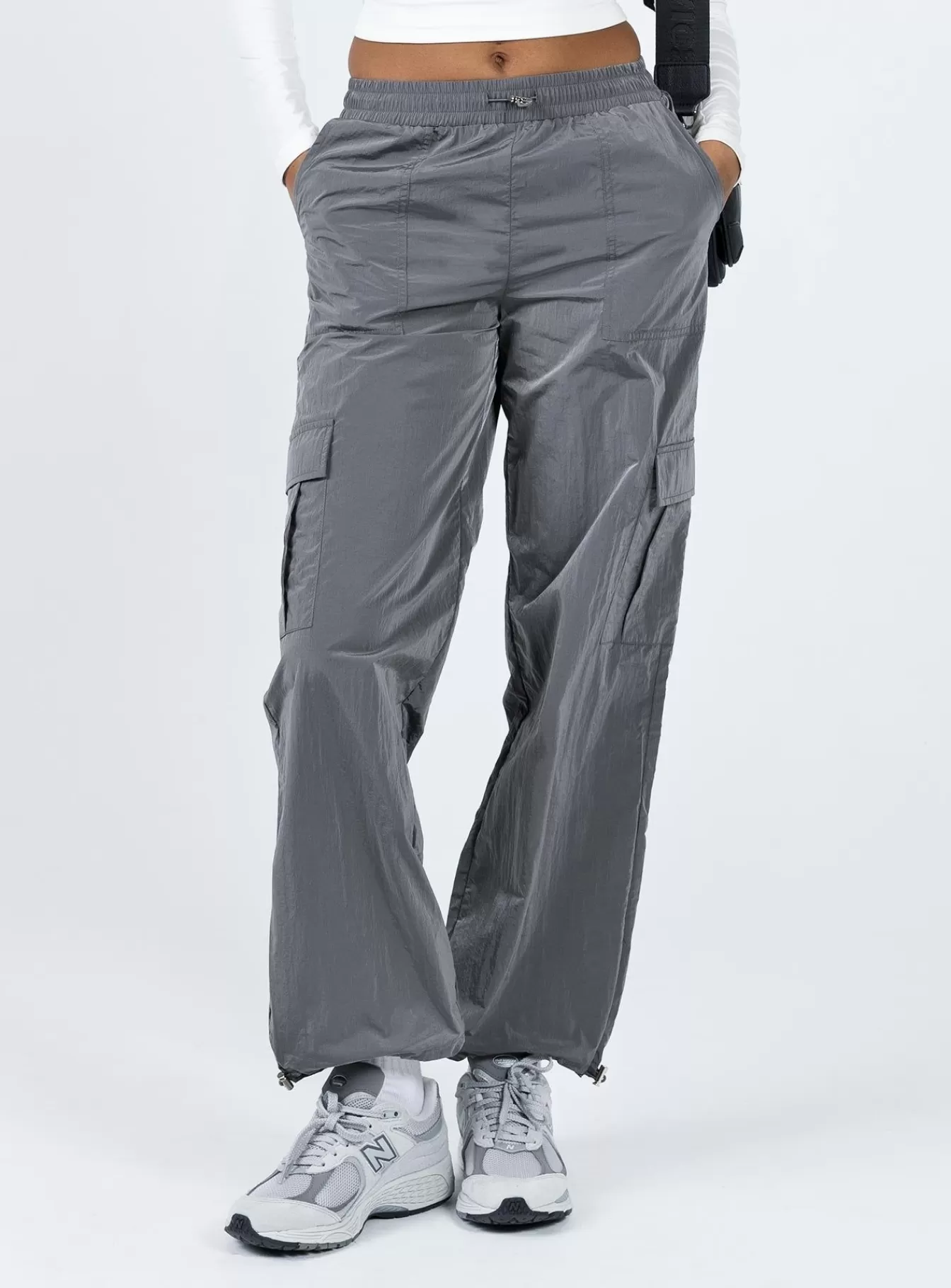 Princess Polly Pants | Gama Parachute Pants Grey
