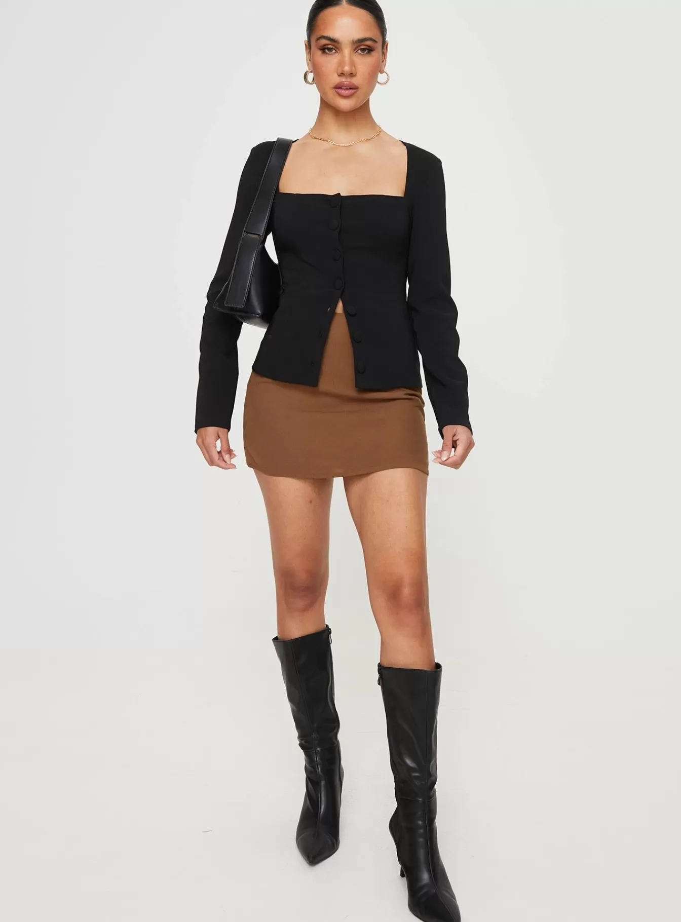 Princess Polly Long Sleeve Tops | Gaskin Long Sleeve Top Black